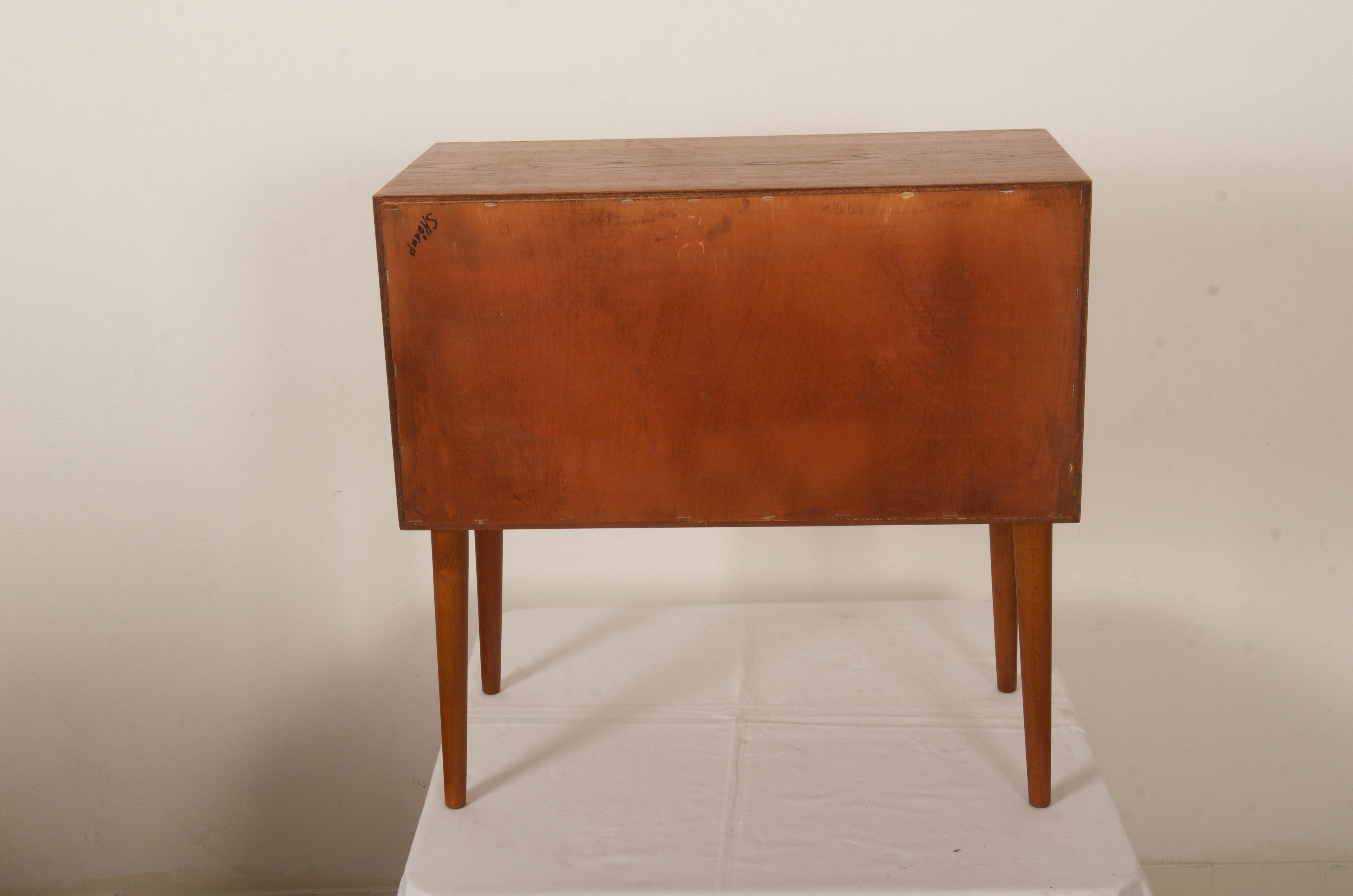 Danish Teak Bedside Side Table Commode For Sale 5
