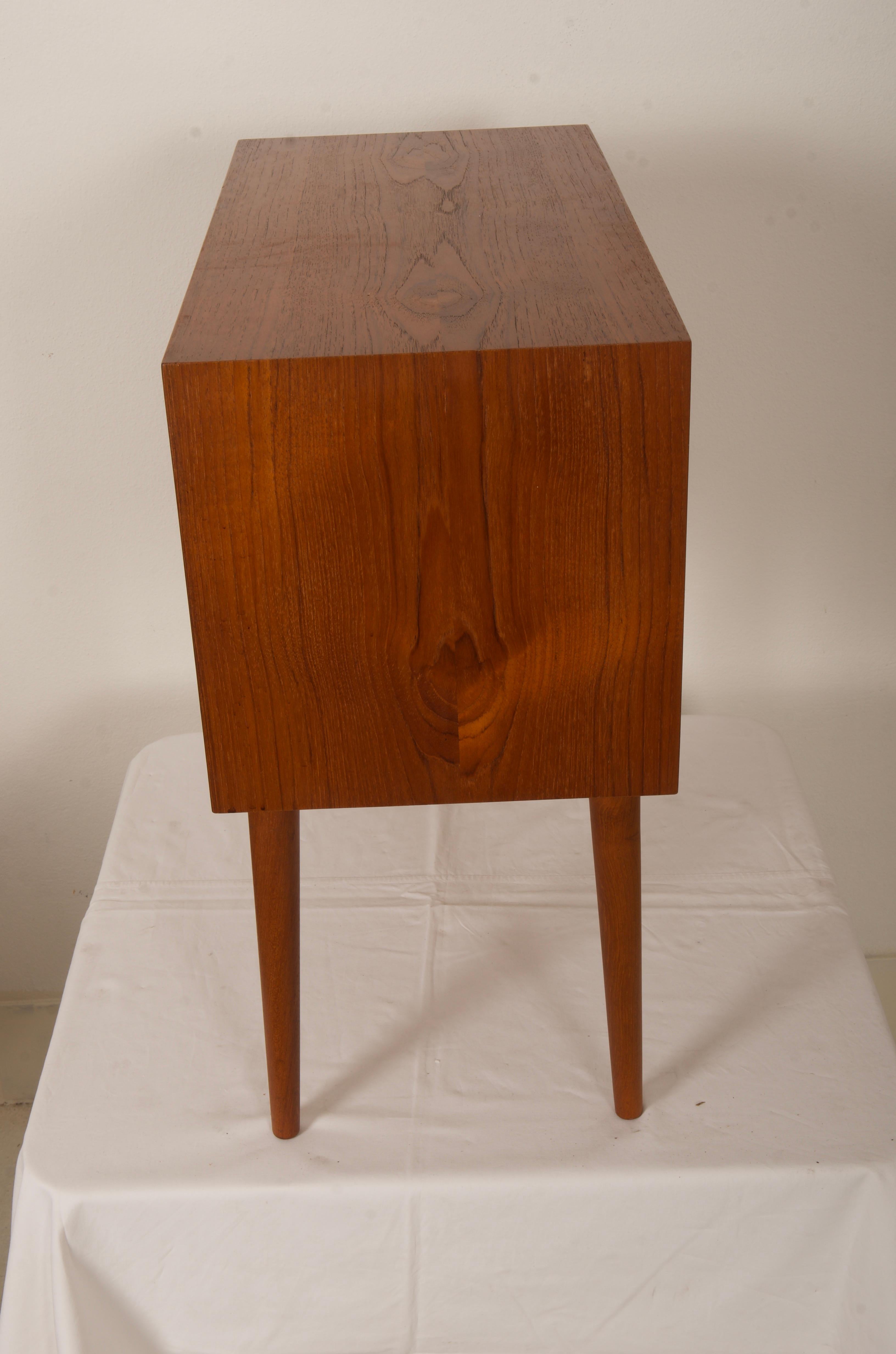 Danish Teak Bedside Side Table Commode For Sale 4