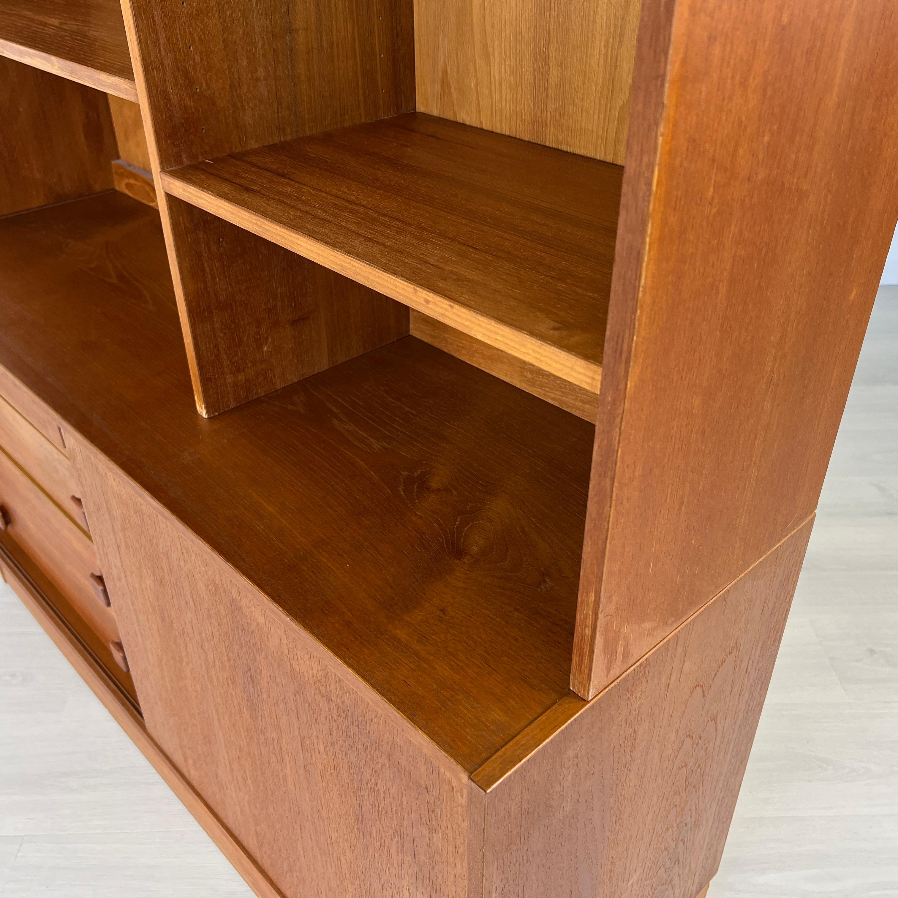 Teak Mobile libreria danese in teak in vendita