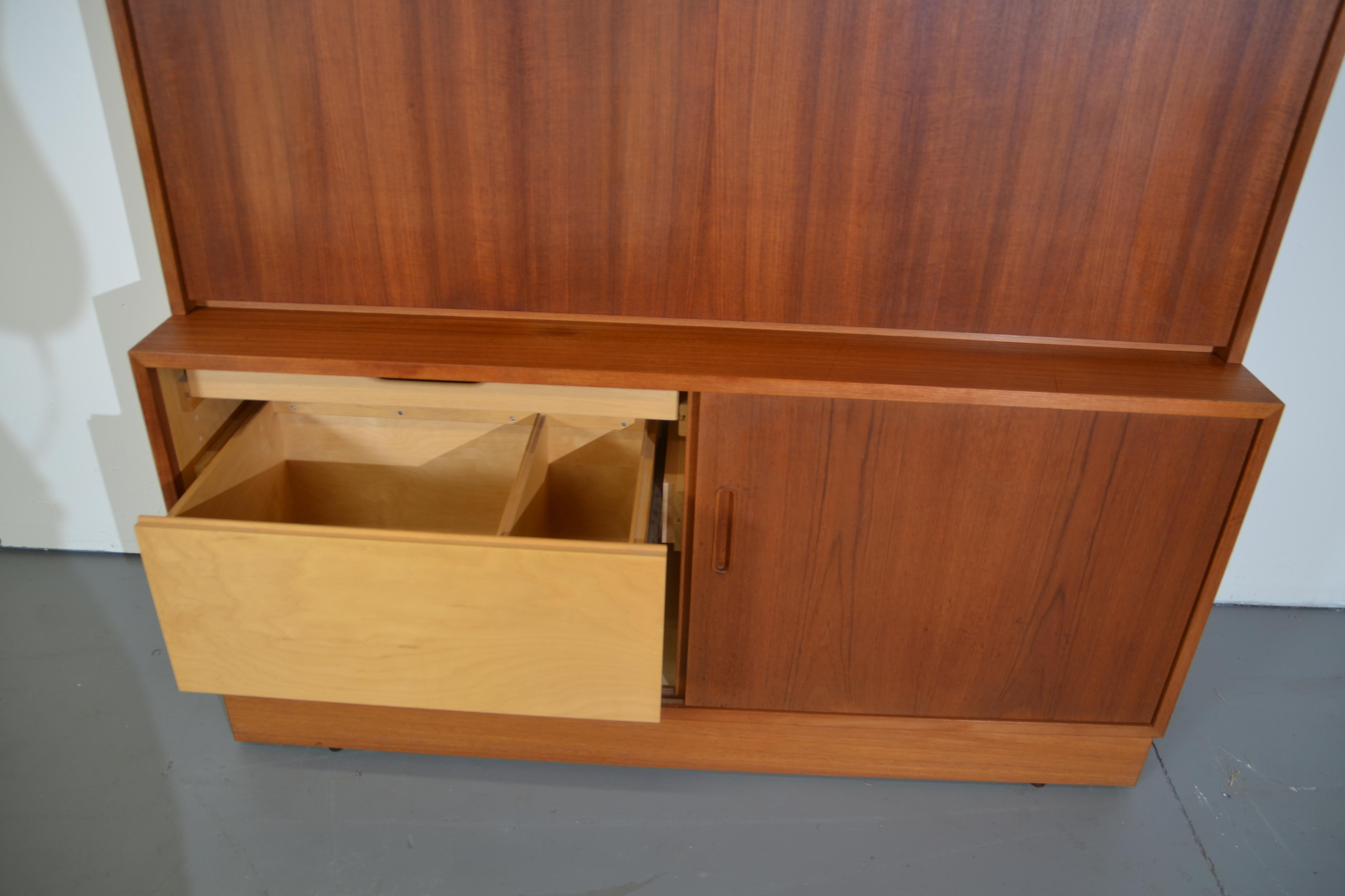 Danish Teak Bookcase, Desk Secretary by Poul Hundevad For Sale 2