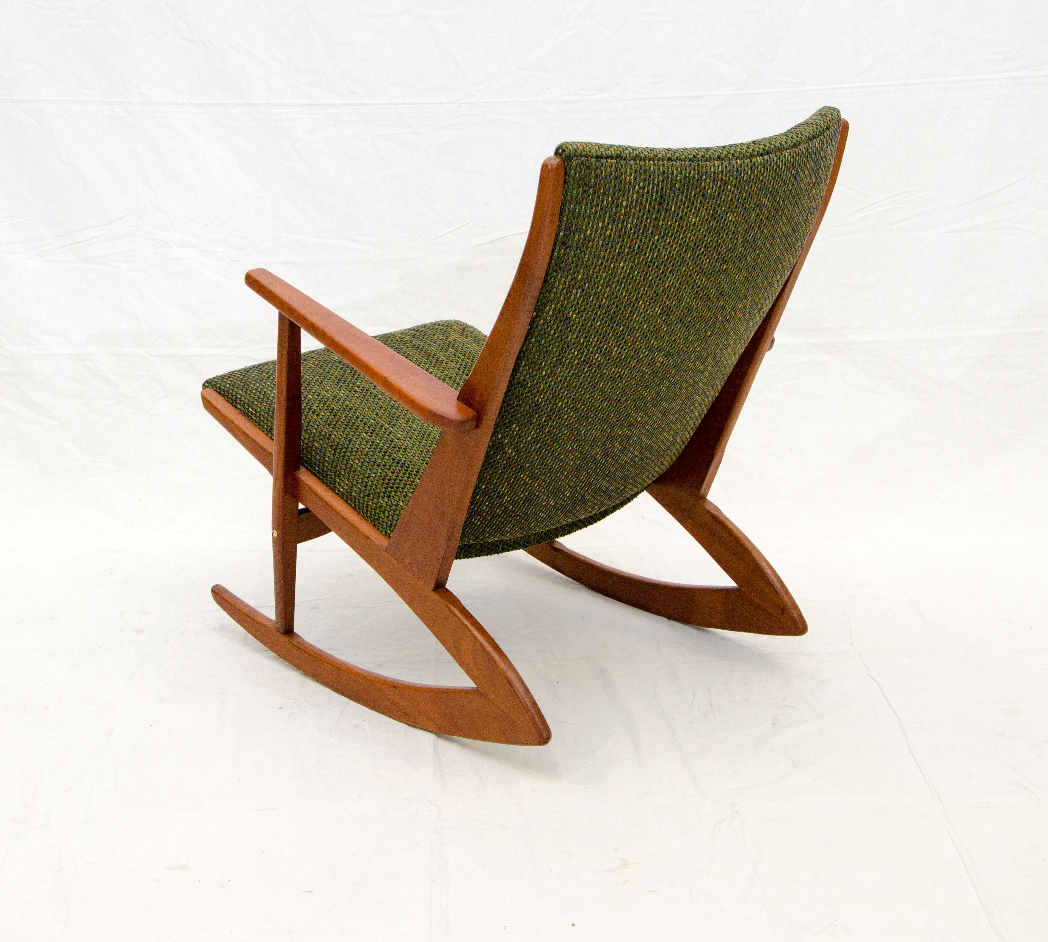 Scandinavian Modern Danish Teak Boomerang Rocking Chair by Holger Georg Jensen
