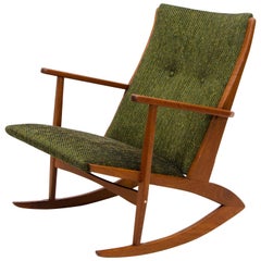 Dänischer Boomerang-Schaukelstuhl aus Teakholz von Holger Georg Jensen