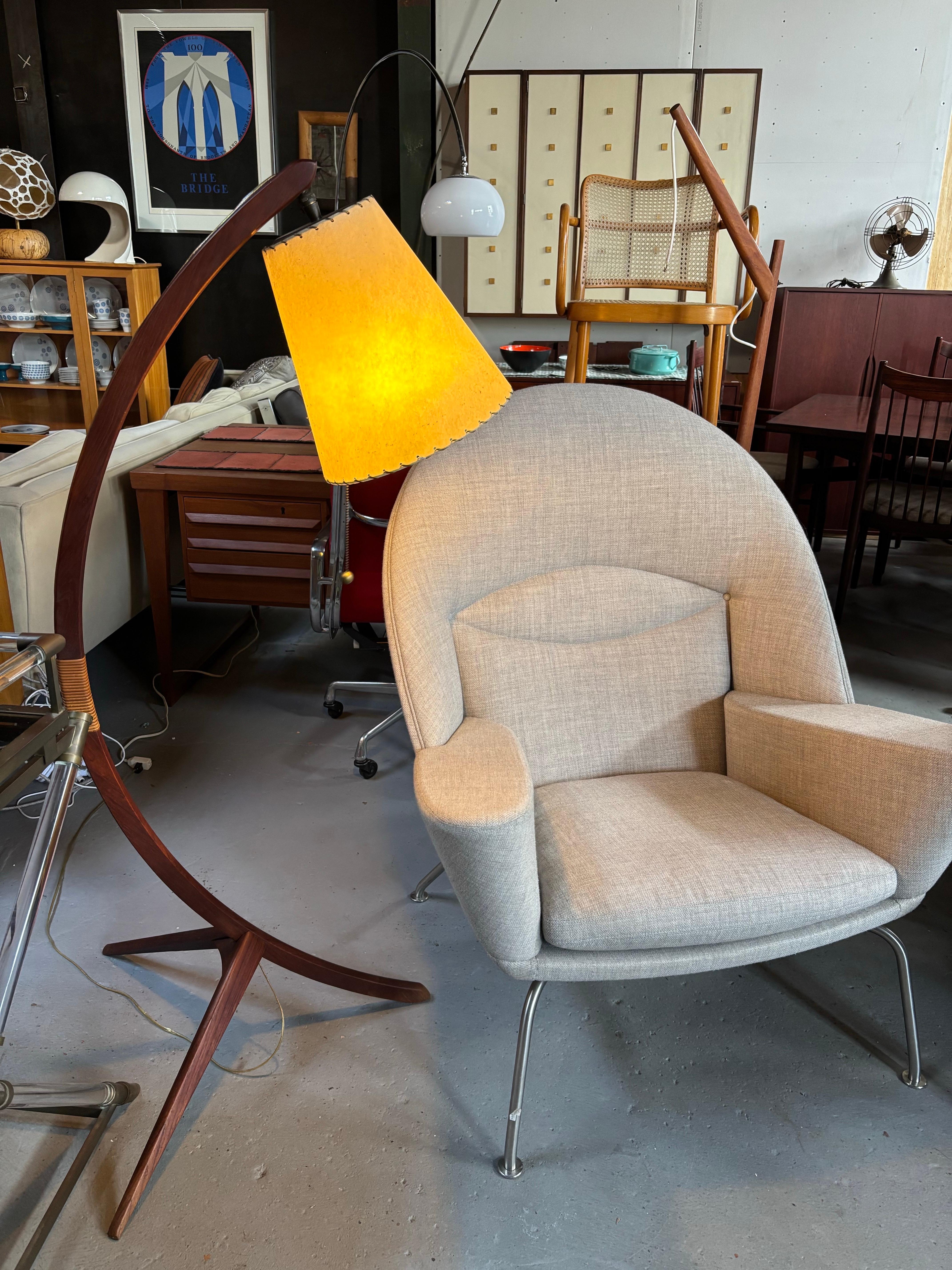 Danish Teak Bow Tripod Adjustable Floor Lamp, Rispal Style 2