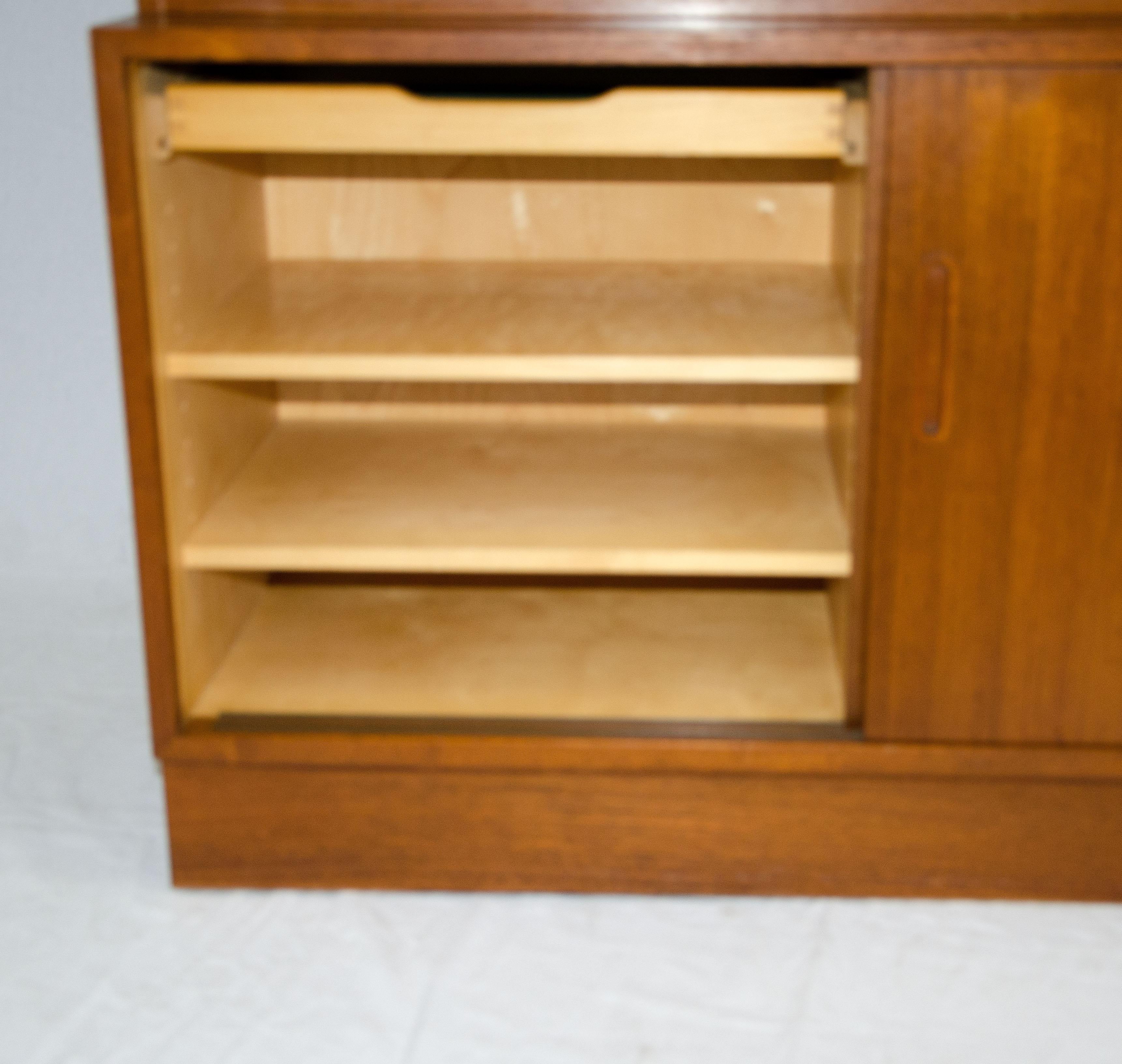 Beech Danish Teak Cabinet and Bookcase Poul Hundevad