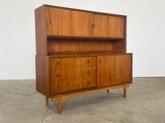 Danish Teak Cabinet / Highboard, Mid-Century Modern Storage, Sliding Doors, 1960