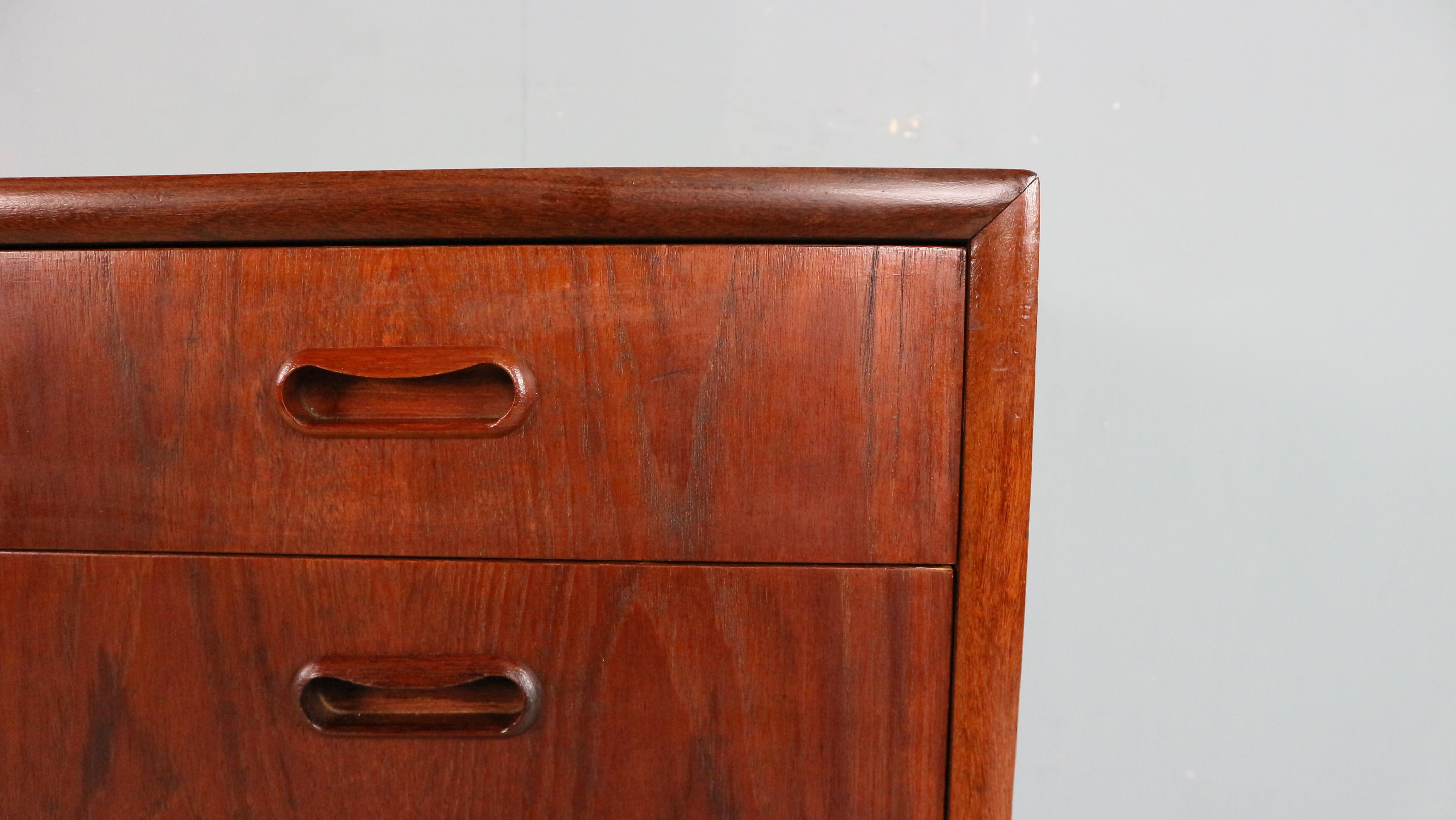 Danish Teak Cabinet with Drawers and Drop-Down Door, 1960s For Sale 4