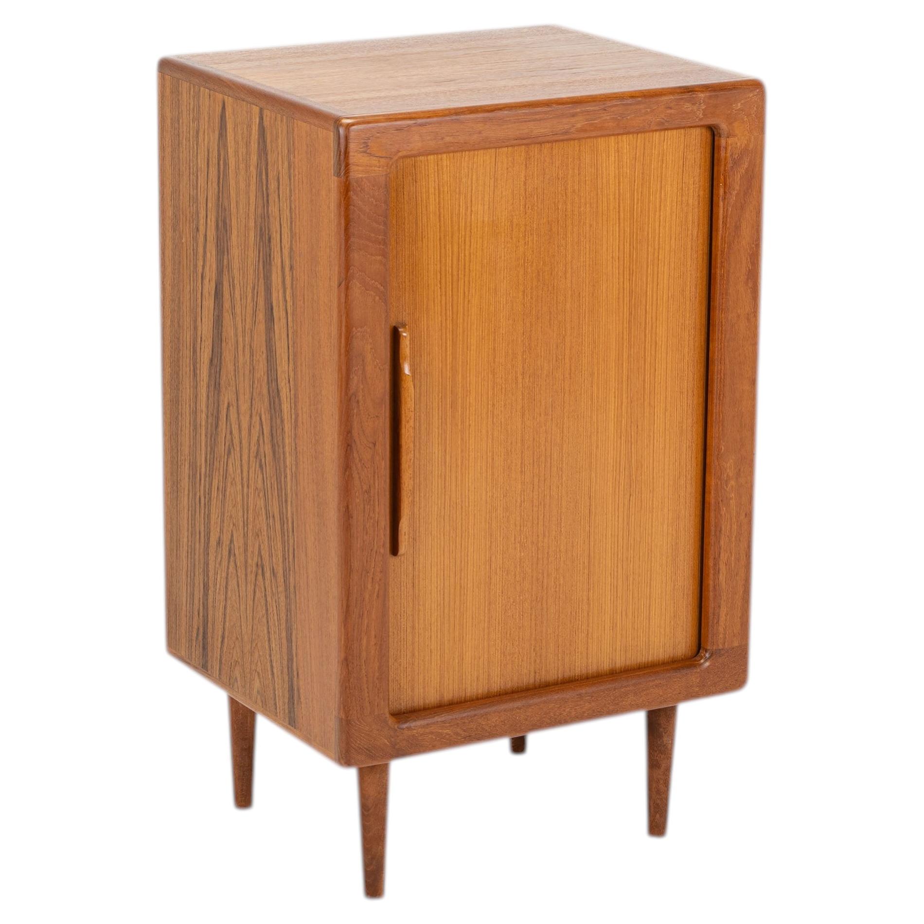 Danish teak cabinet with sliding tambour doors