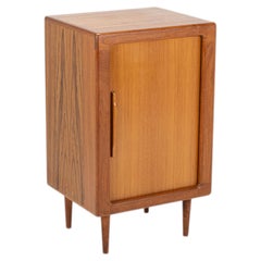 Danish teak cabinet with sliding tambour doors