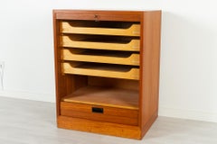 Danish Teak Cabinet with Tambour Front 1960s