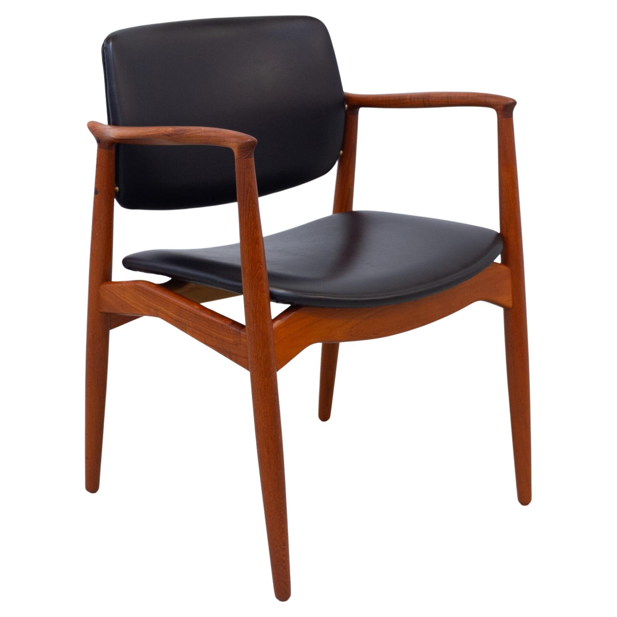 Danish Teak Captain
s Chair by Erik Buch for Ørum, 1960s.