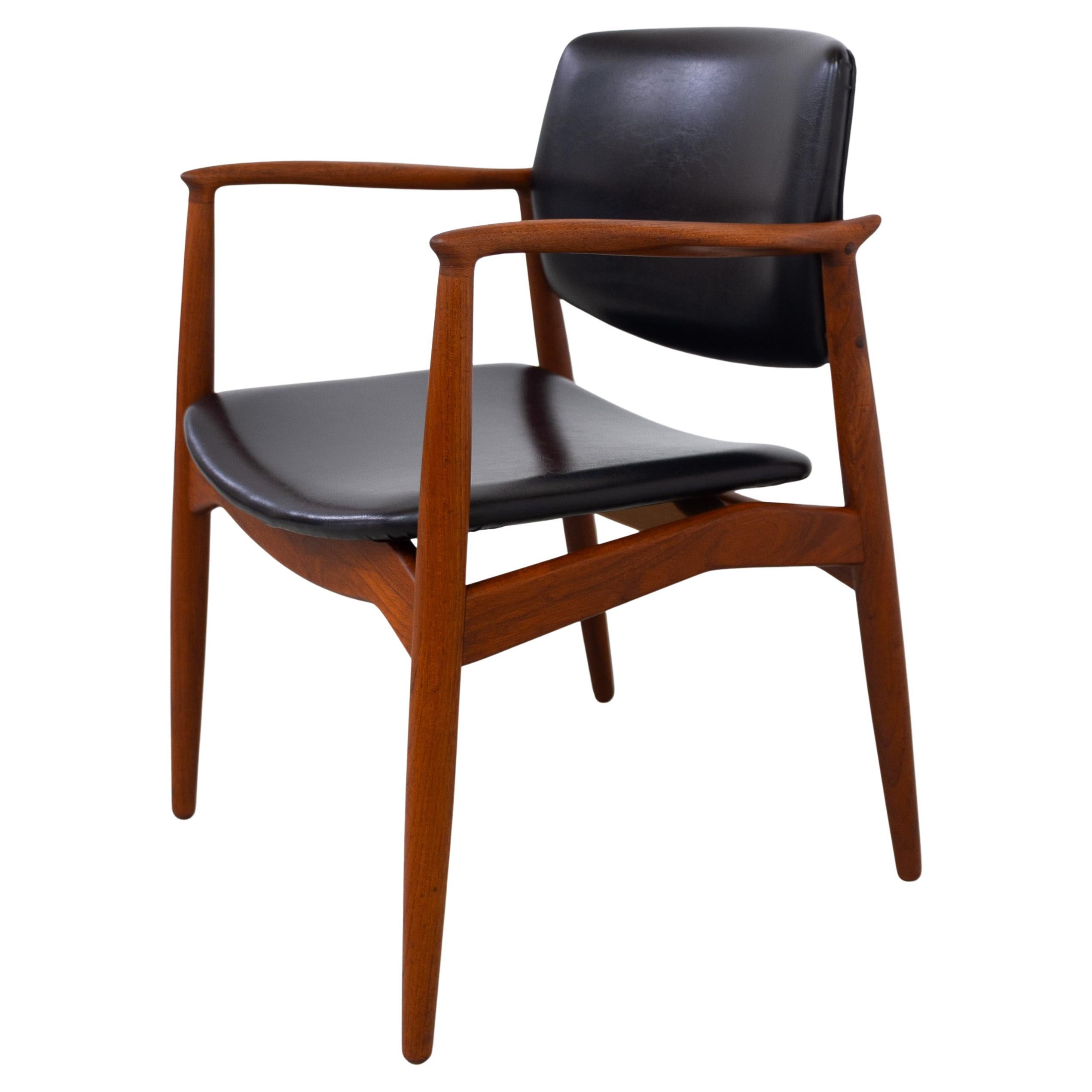 Danish Teak Captain
s Chair by Erik Buch for Ørum, 1960s.