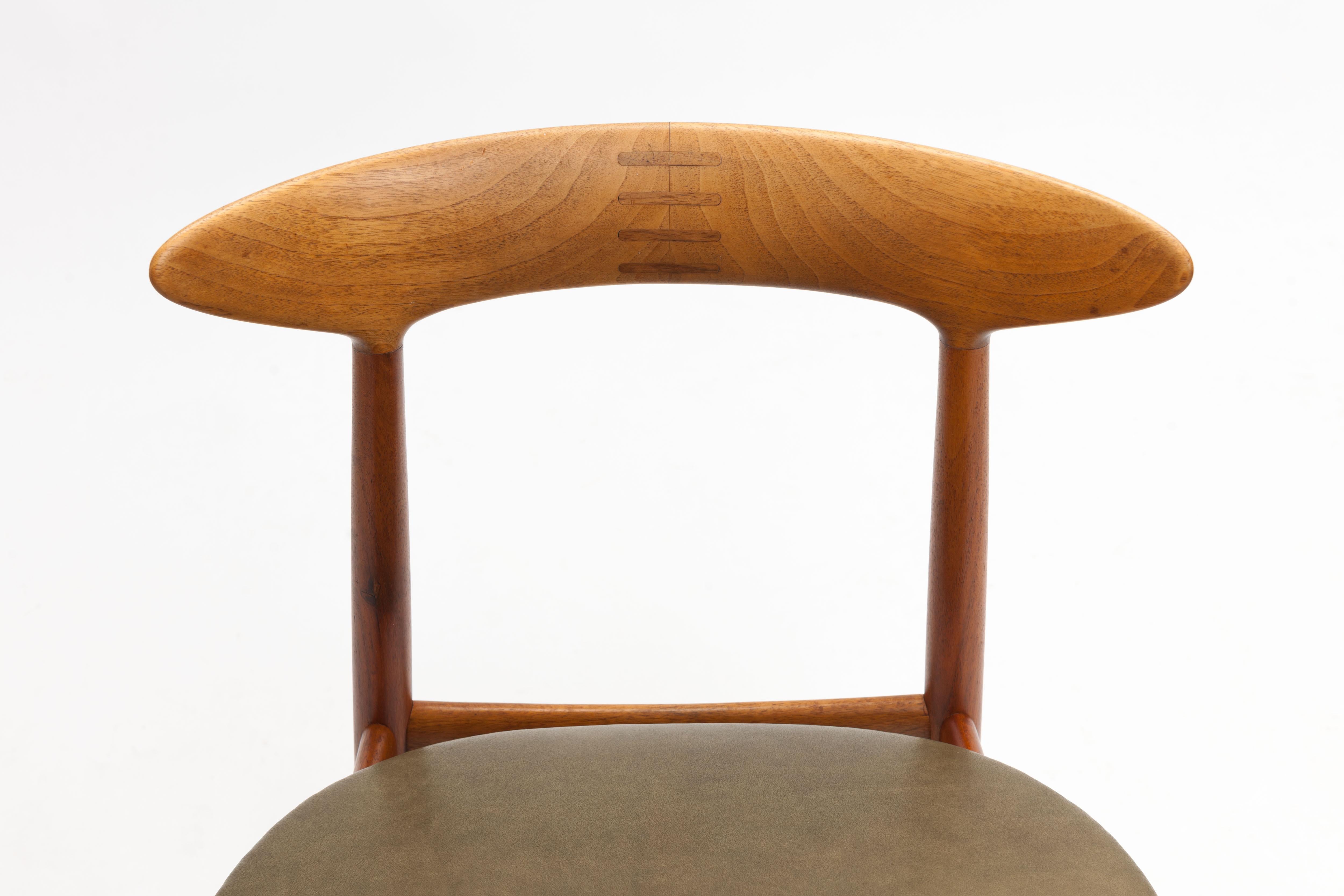 Danish Teak Chair by Kurt Østervig with Wooden Inlay Back Support 5