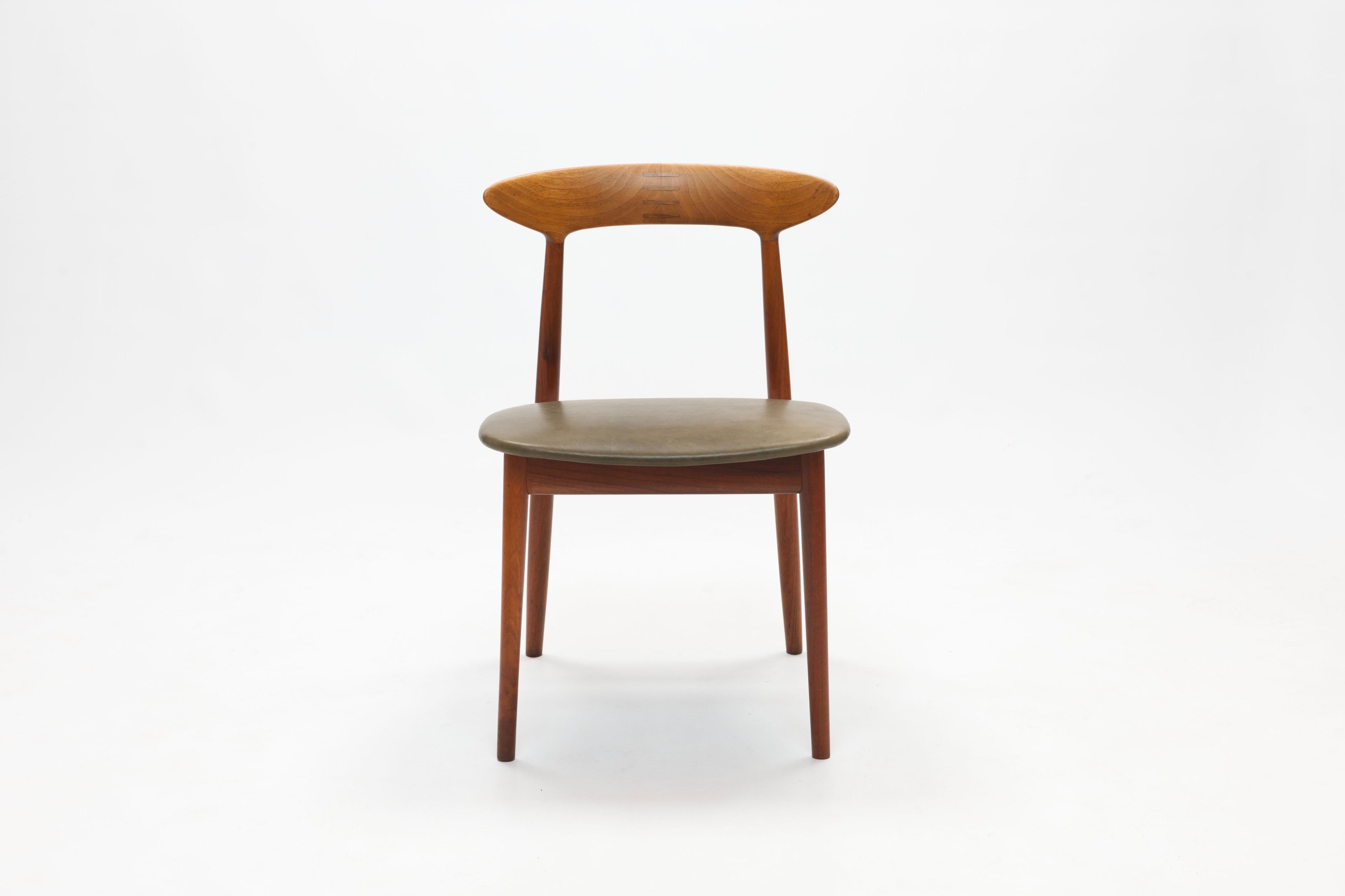 Danish Teak Chair by Kurt Østervig with Wooden Inlay Back Support 6