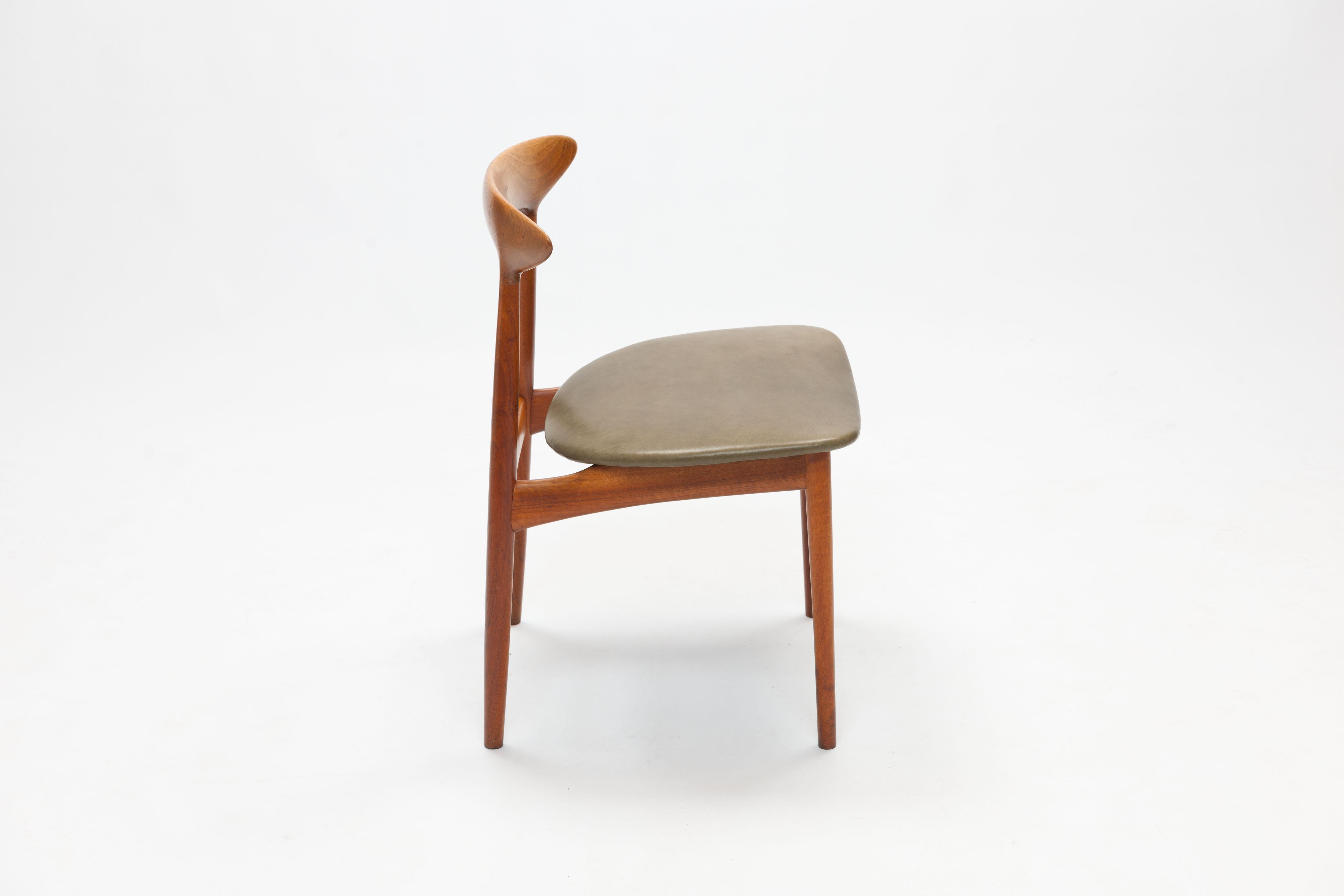 Danish Teak Chair by Kurt Østervig with Wooden Inlay Back Support In Good Condition In Utrecht, NL