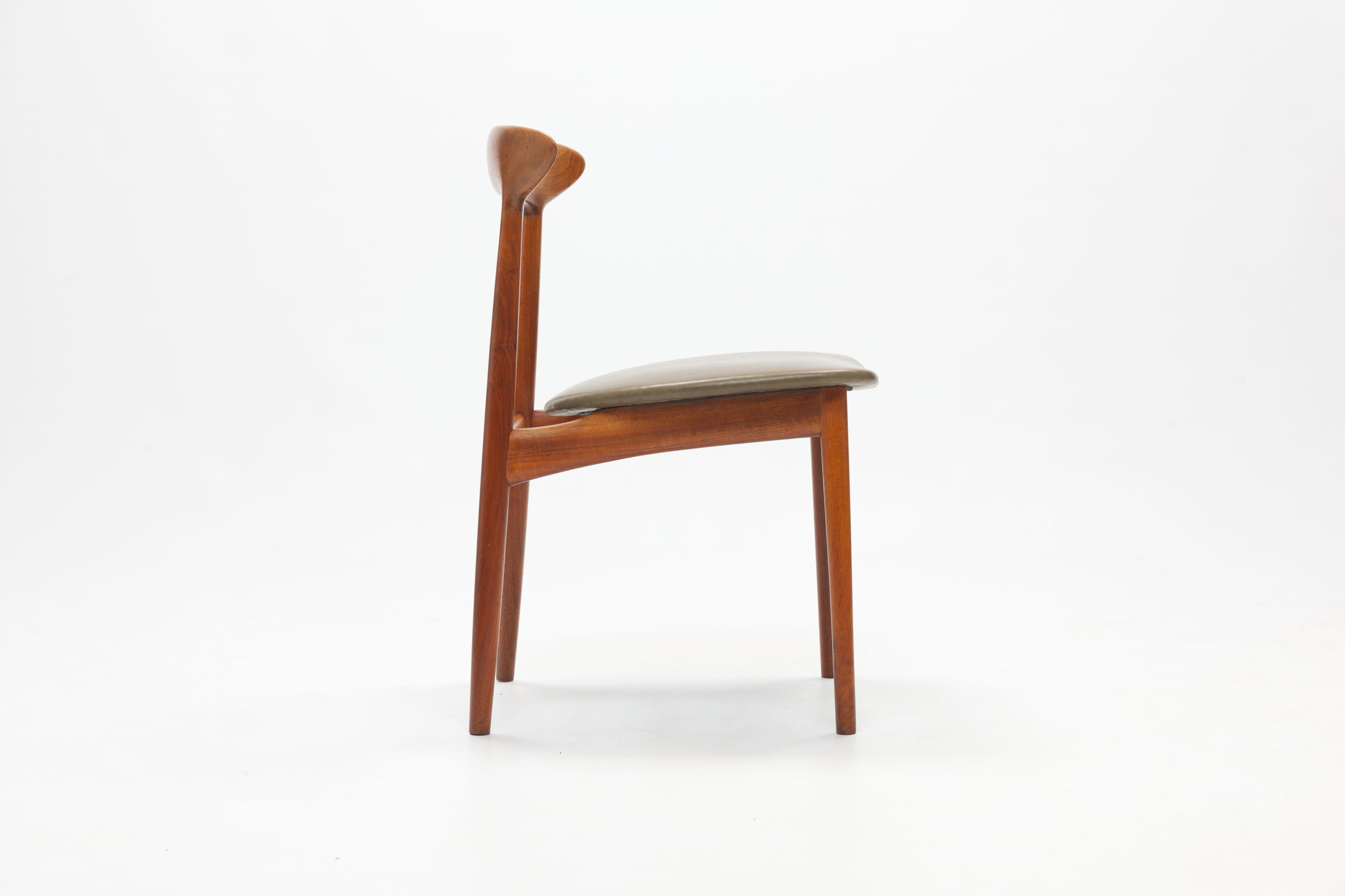 Mid-20th Century Danish Teak Chair by Kurt Østervig with Wooden Inlay Back Support