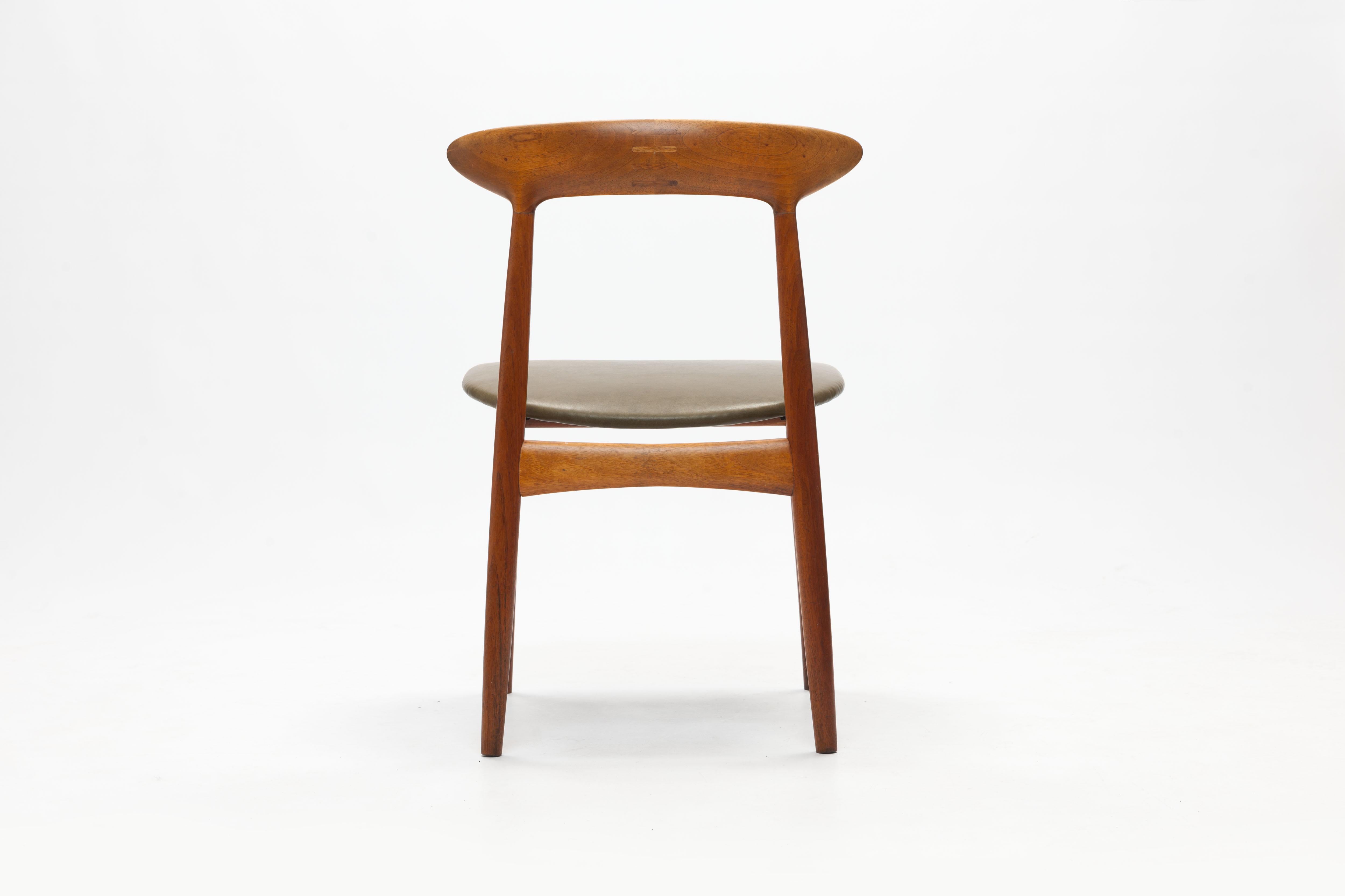 Danish Teak Chair by Kurt Østervig with Wooden Inlay Back Support 1