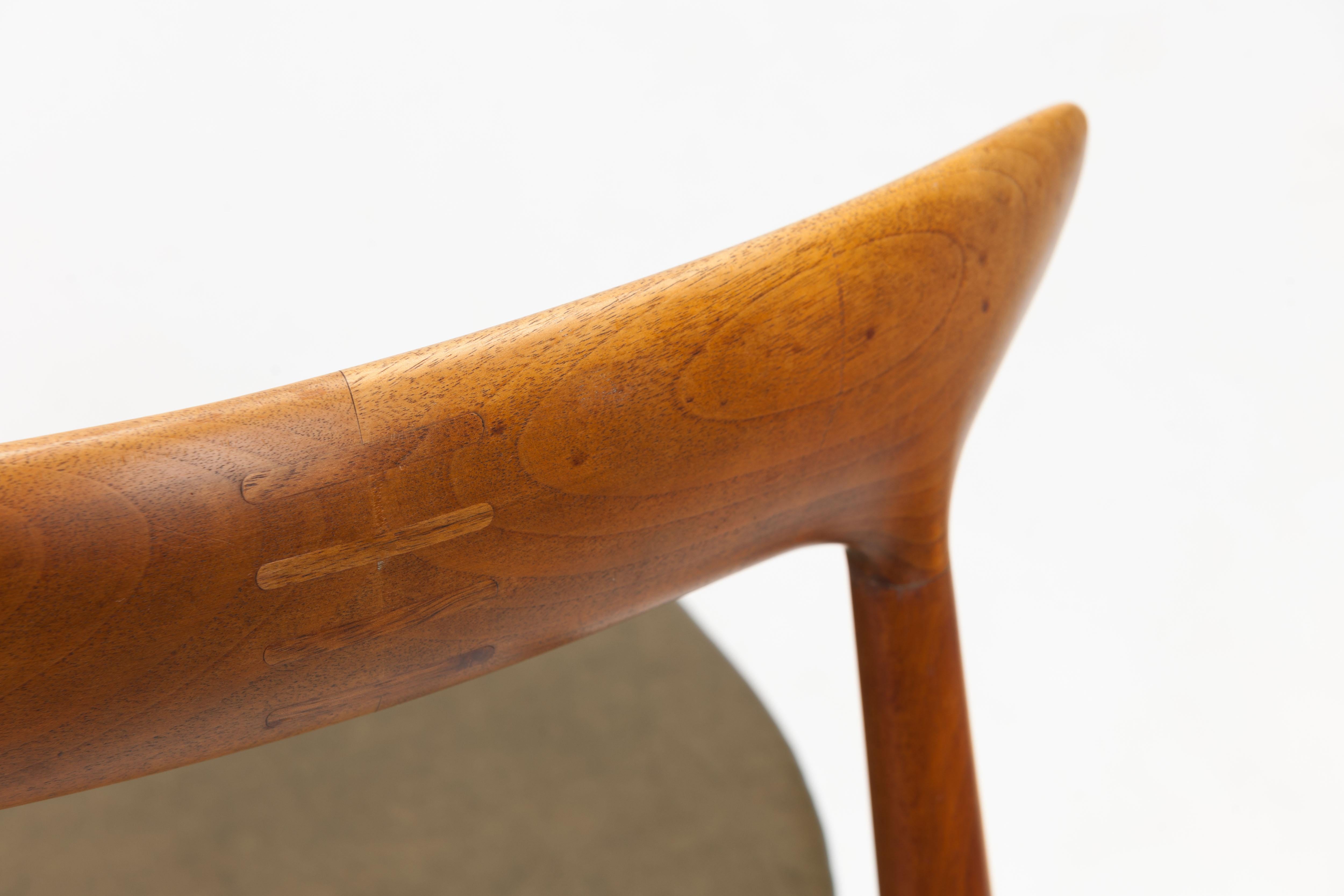 Danish Teak Chair by Kurt Østervig with Wooden Inlay Back Support 2
