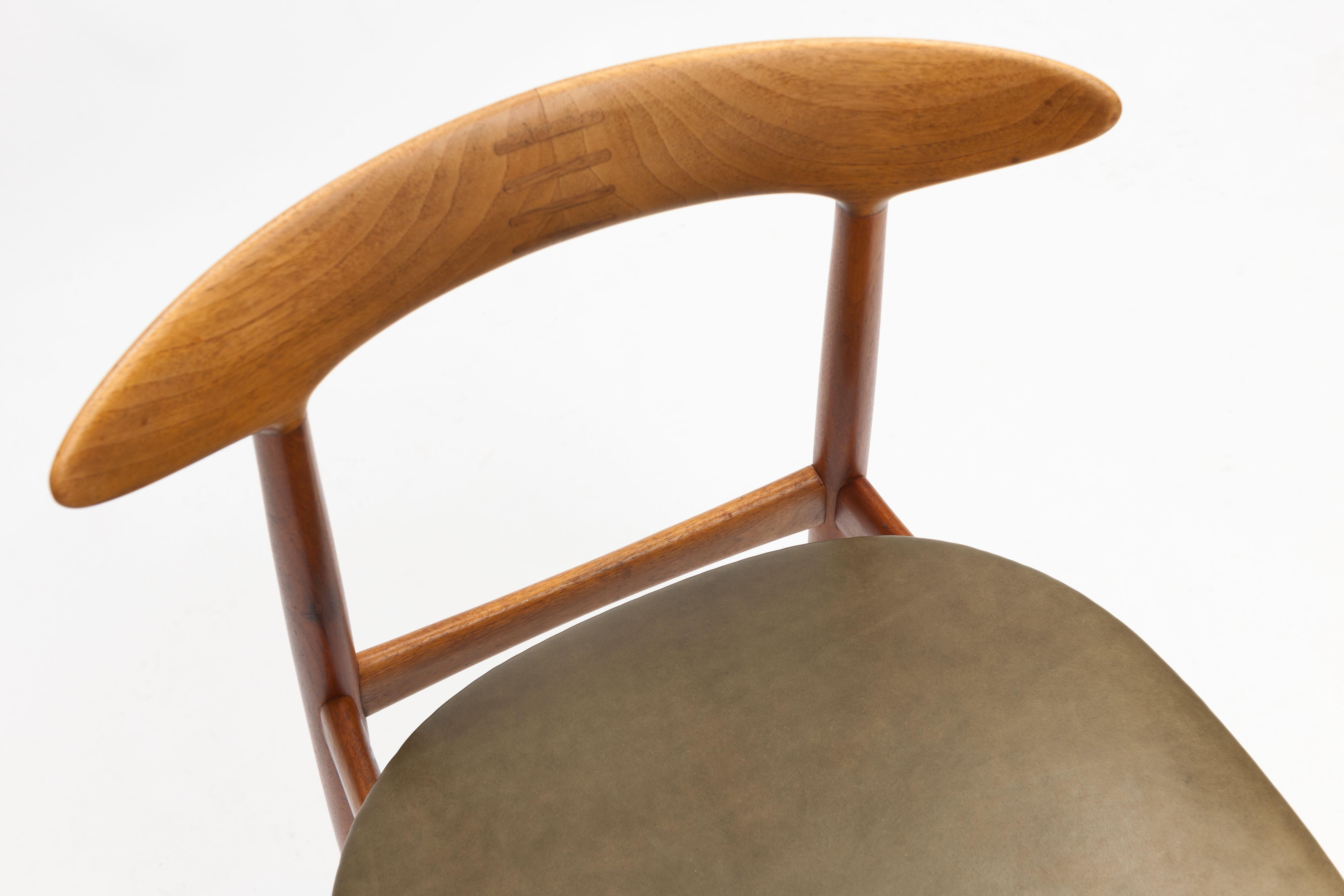 Danish Teak Chair by Kurt Østervig with Wooden Inlay Back Support 3