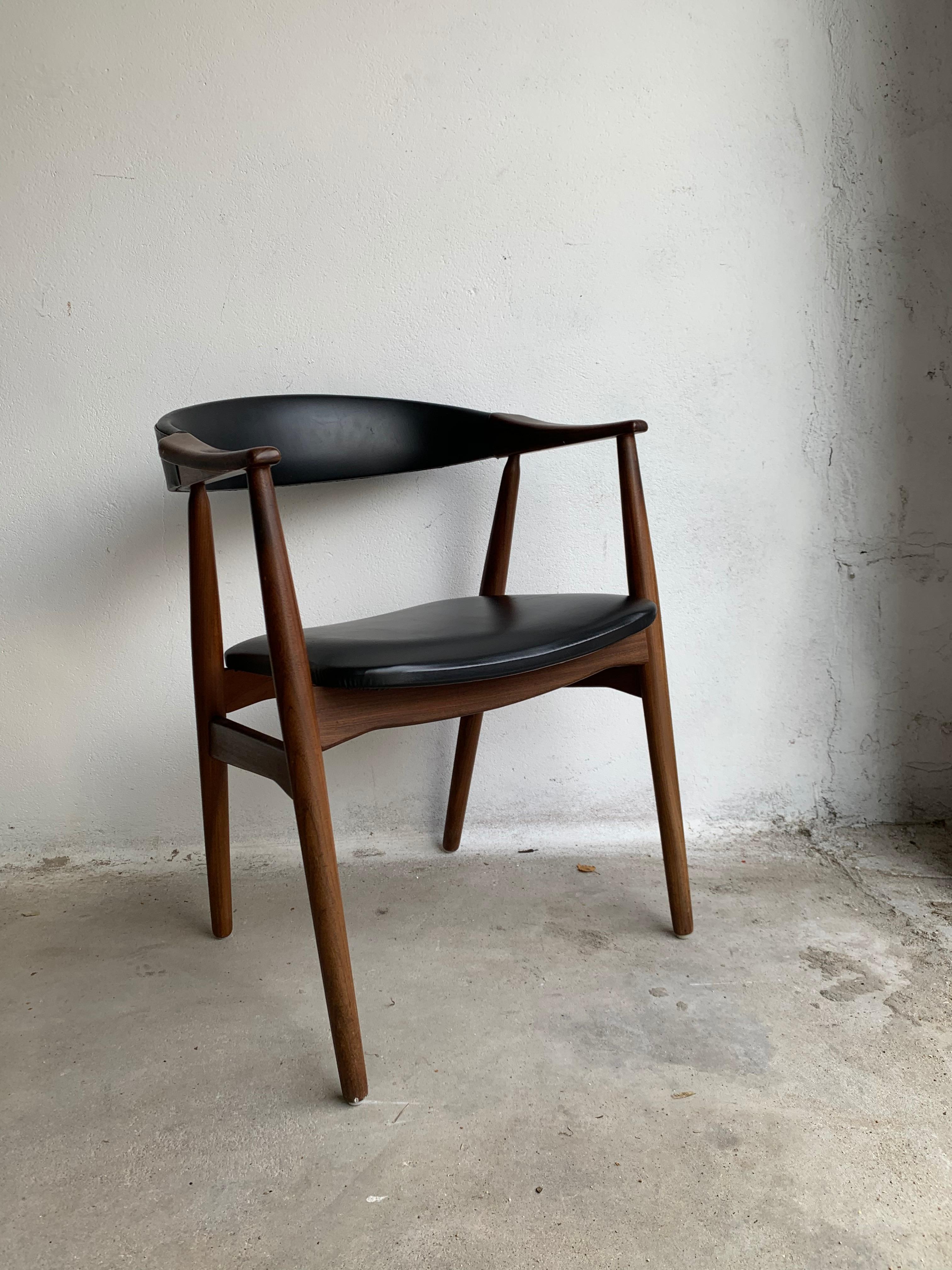 20th Century Scandinavian Modern Black Teak Chair from Farstrup Møbler, 1960s In Good Condition In Bunnik, NL