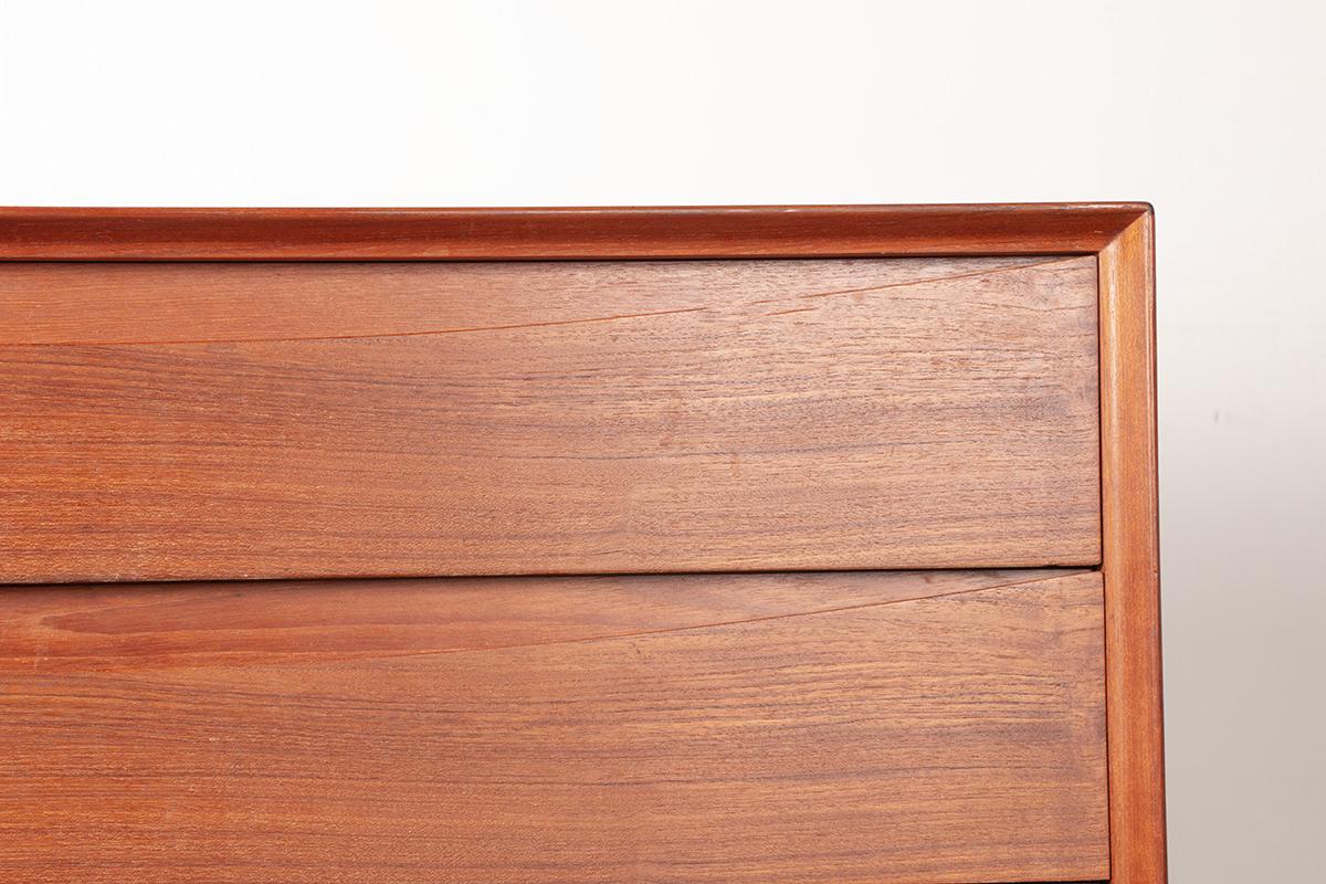 Teak Danish teak chest of drawers, 4 drawers by Arne Vodder for Sibast 1960. For Sale