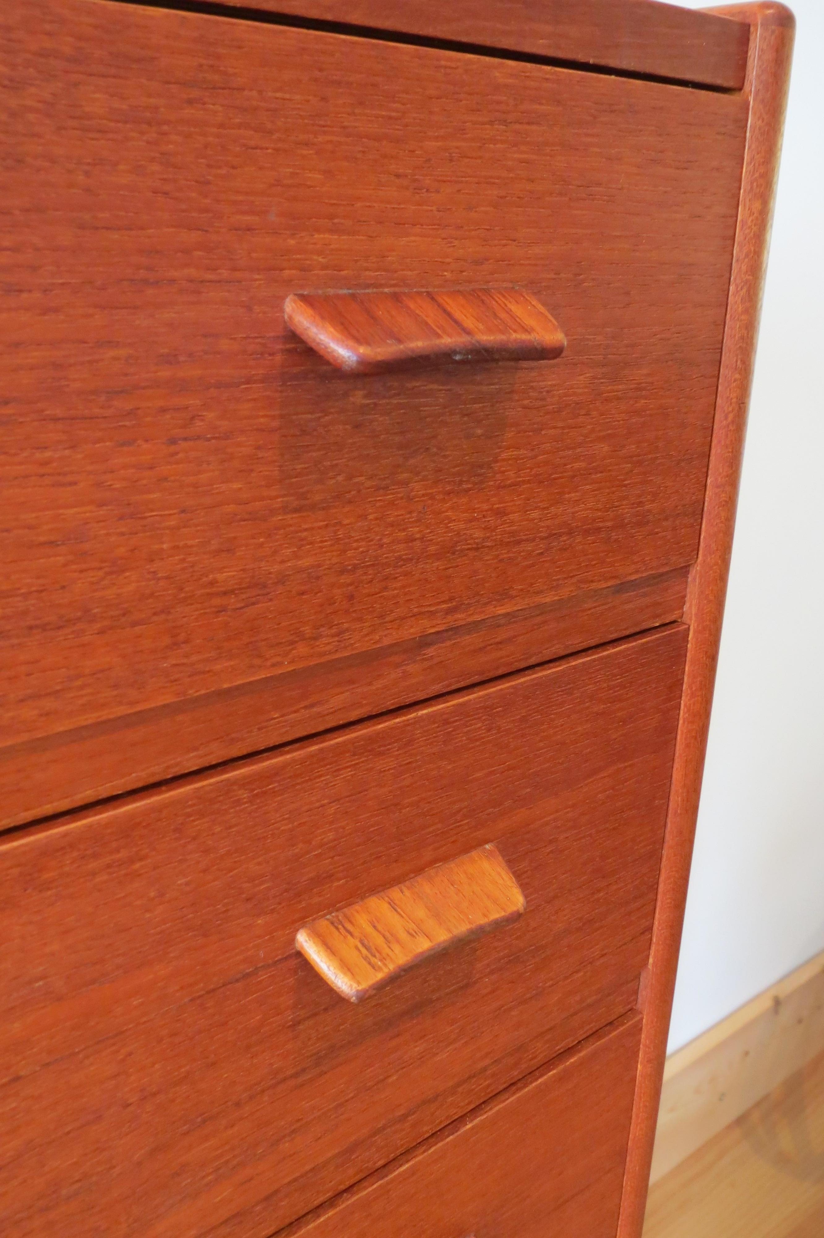 Machine-Made Danish Teak Chest of Drawers by Poul Volther for Munch Slageise, Denmark, 1960s