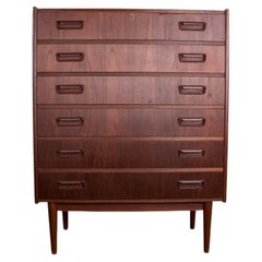 Danish teak chest of drawers or "Chiffonier" by Gunnar Nielsen Tibergaard 1960.