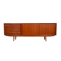 Danish Teak Chest of Drawers Sliding Door Cabinet Room Divider