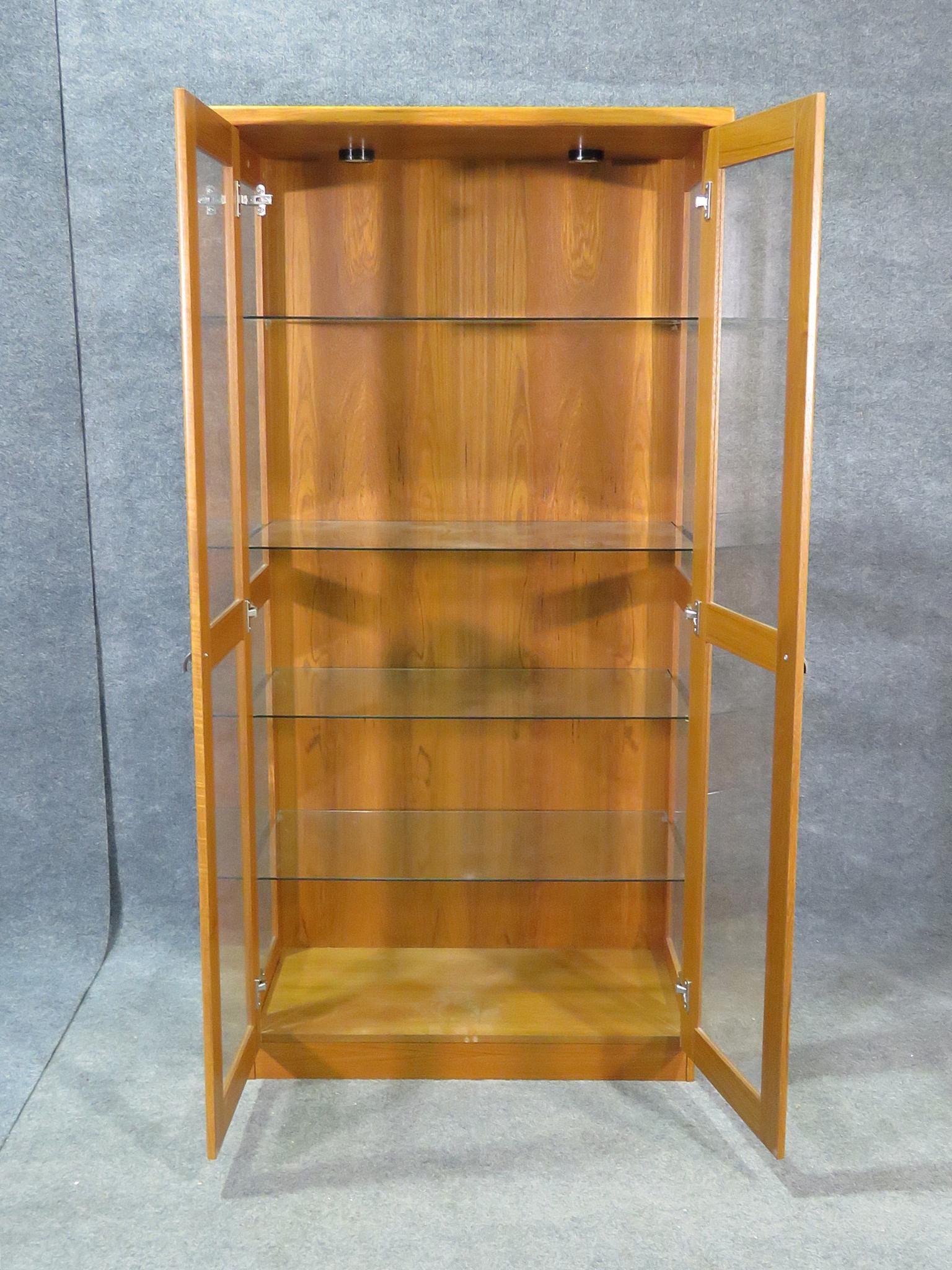 Danish Teak China Cabinet In Good Condition In Brooklyn, NY