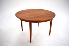 Danish Teak Circular Double Extending Dining Table Midcentury, 1960s