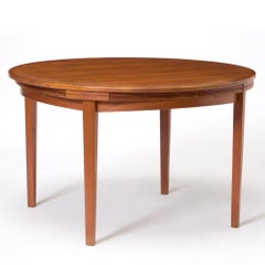 Danish Teak Circular Expanding "Flip Flap" Dining Table by Dyrlund Furniture