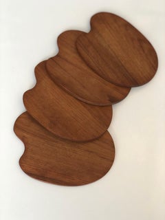 Danish Teak Coasters Set of 4, 1960s