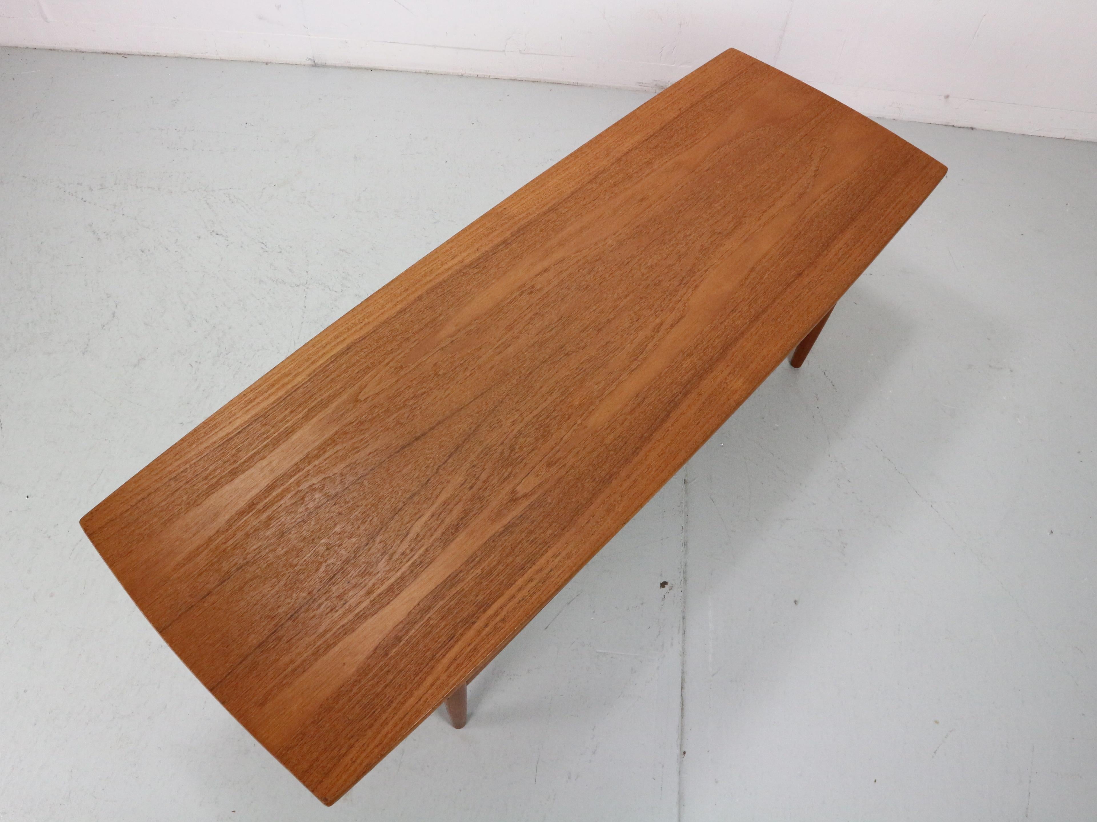 Danish teak coffee table attributed to Grete Jalk, 1960's For Sale 8