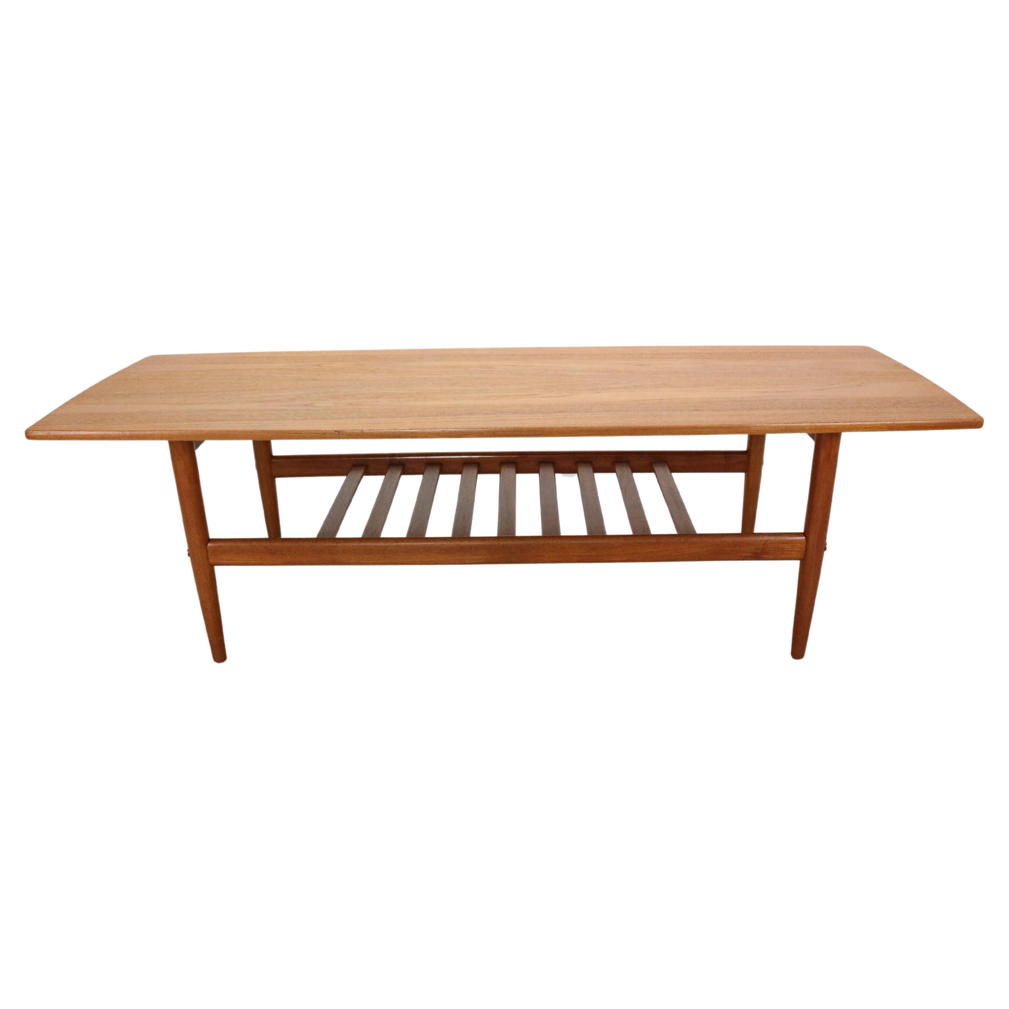 Danish teak coffee table attributed to Grete Jalk, 1960's For Sale