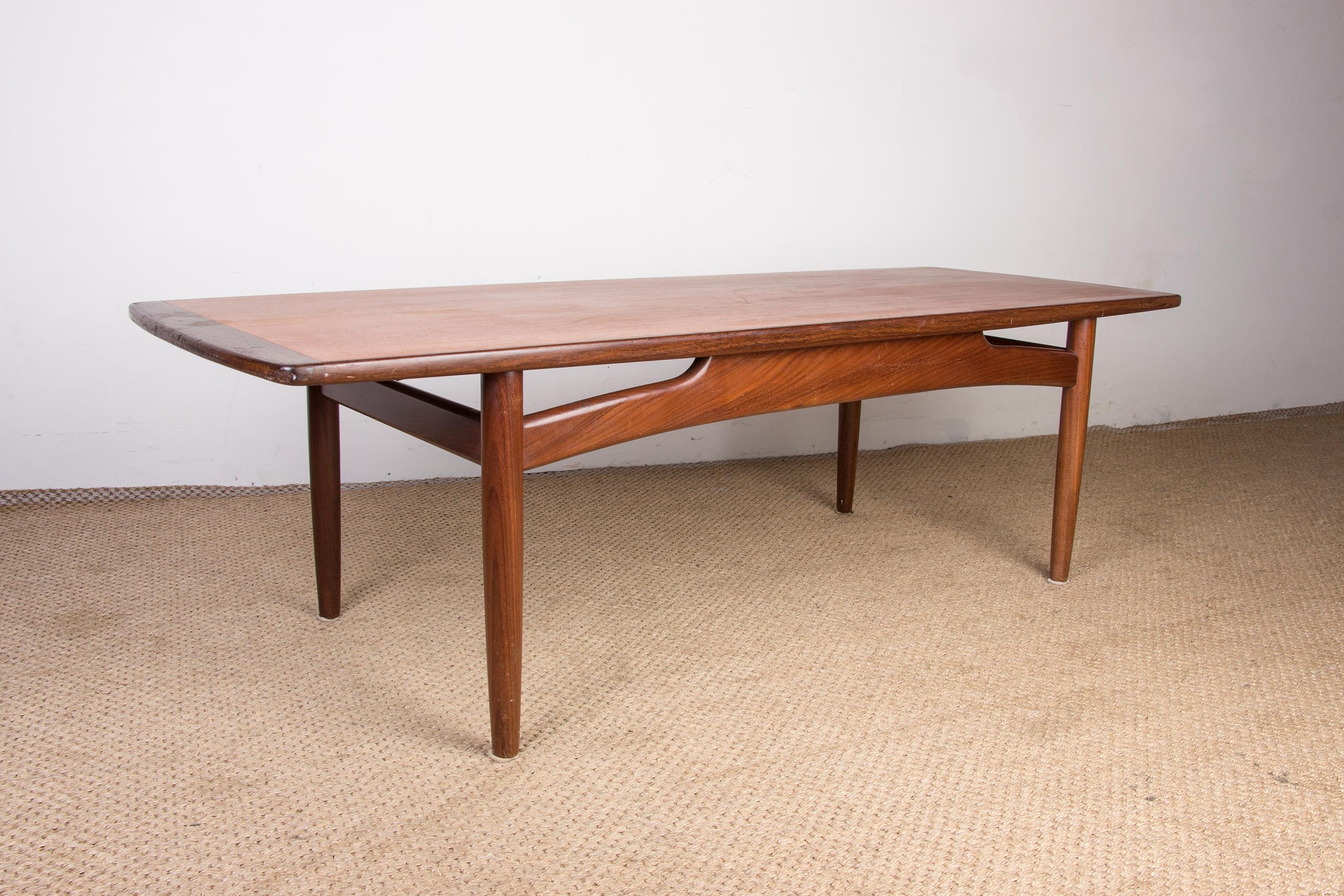 Danish Teak Coffee Table by HE Mobler 1960 For Sale 6