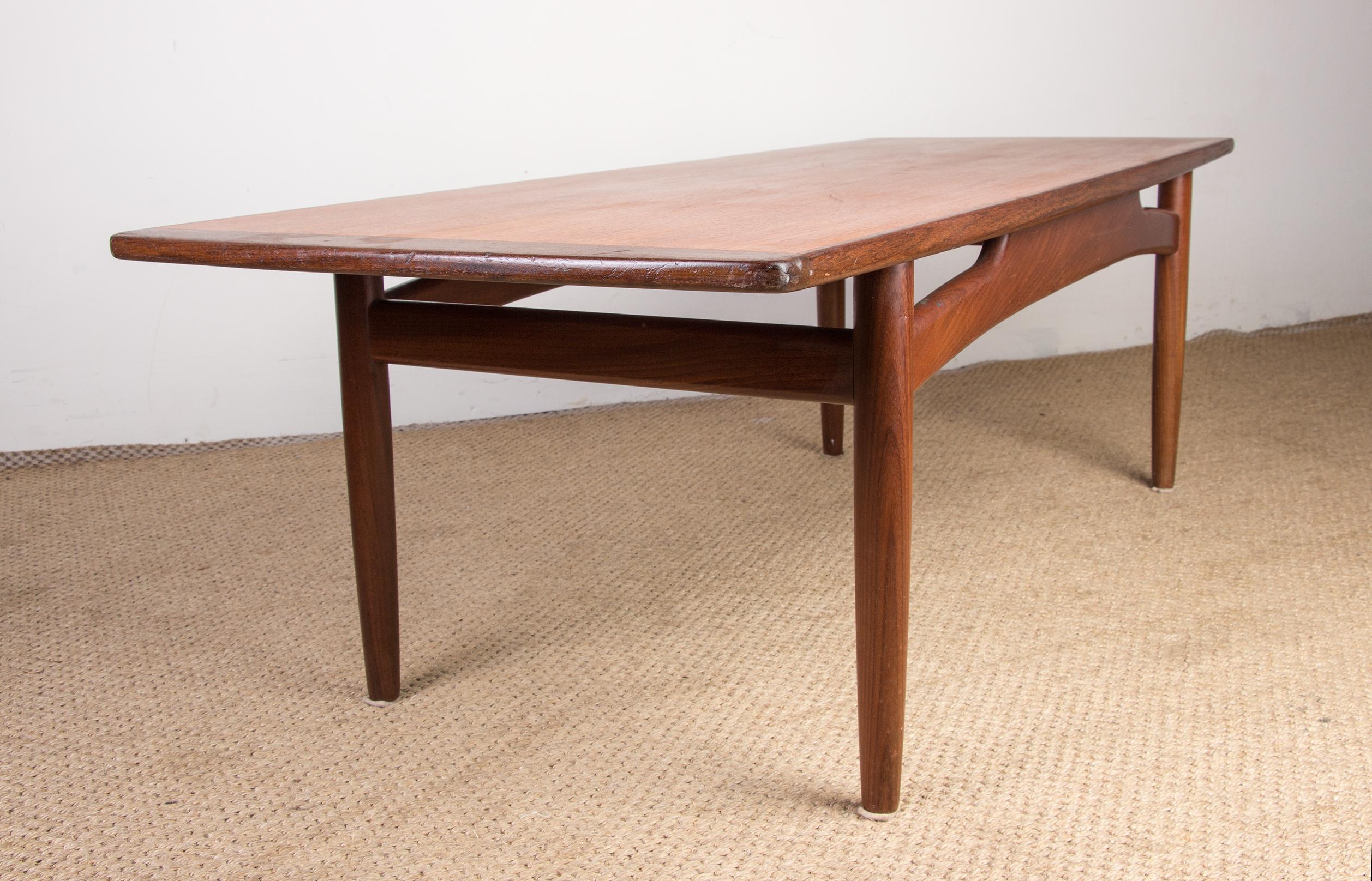 Danish Teak Coffee Table by HE Mobler 1960 For Sale 9