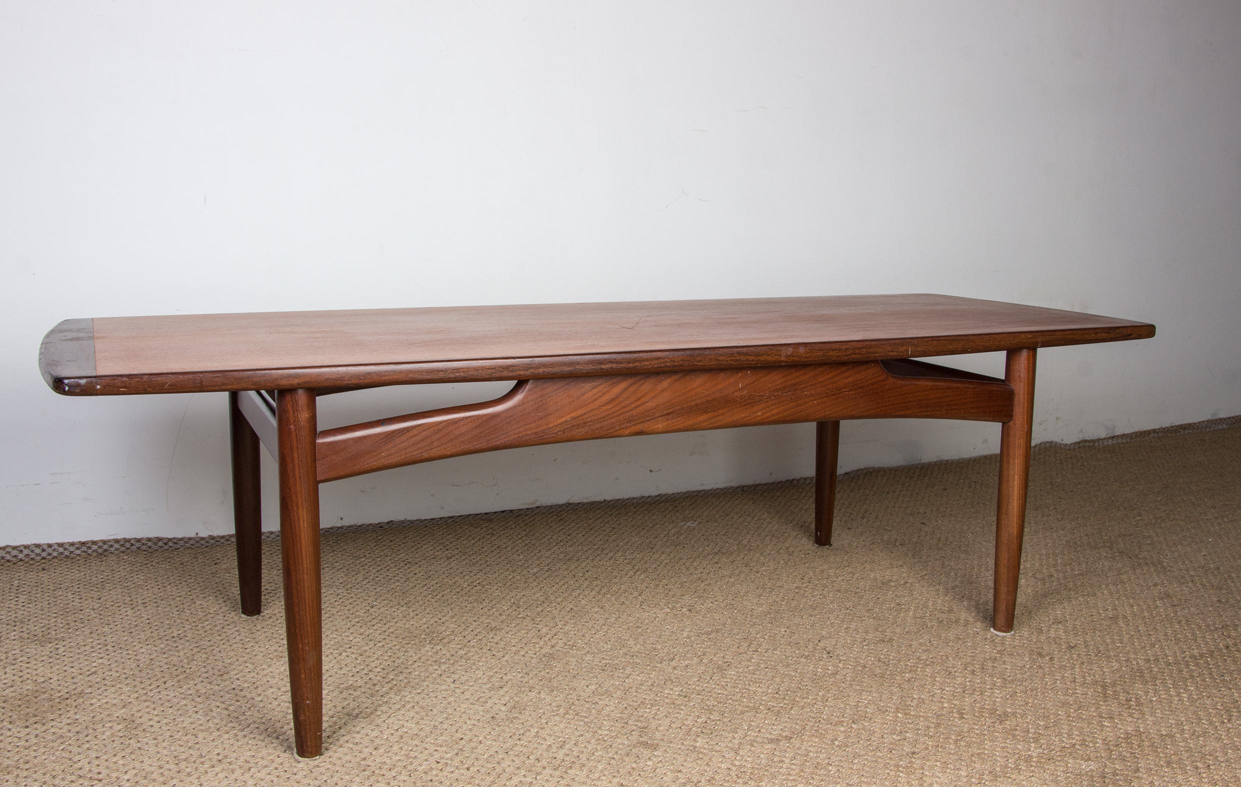 Scandinavian Modern Danish Teak Coffee Table by HE Mobler 1960 For Sale