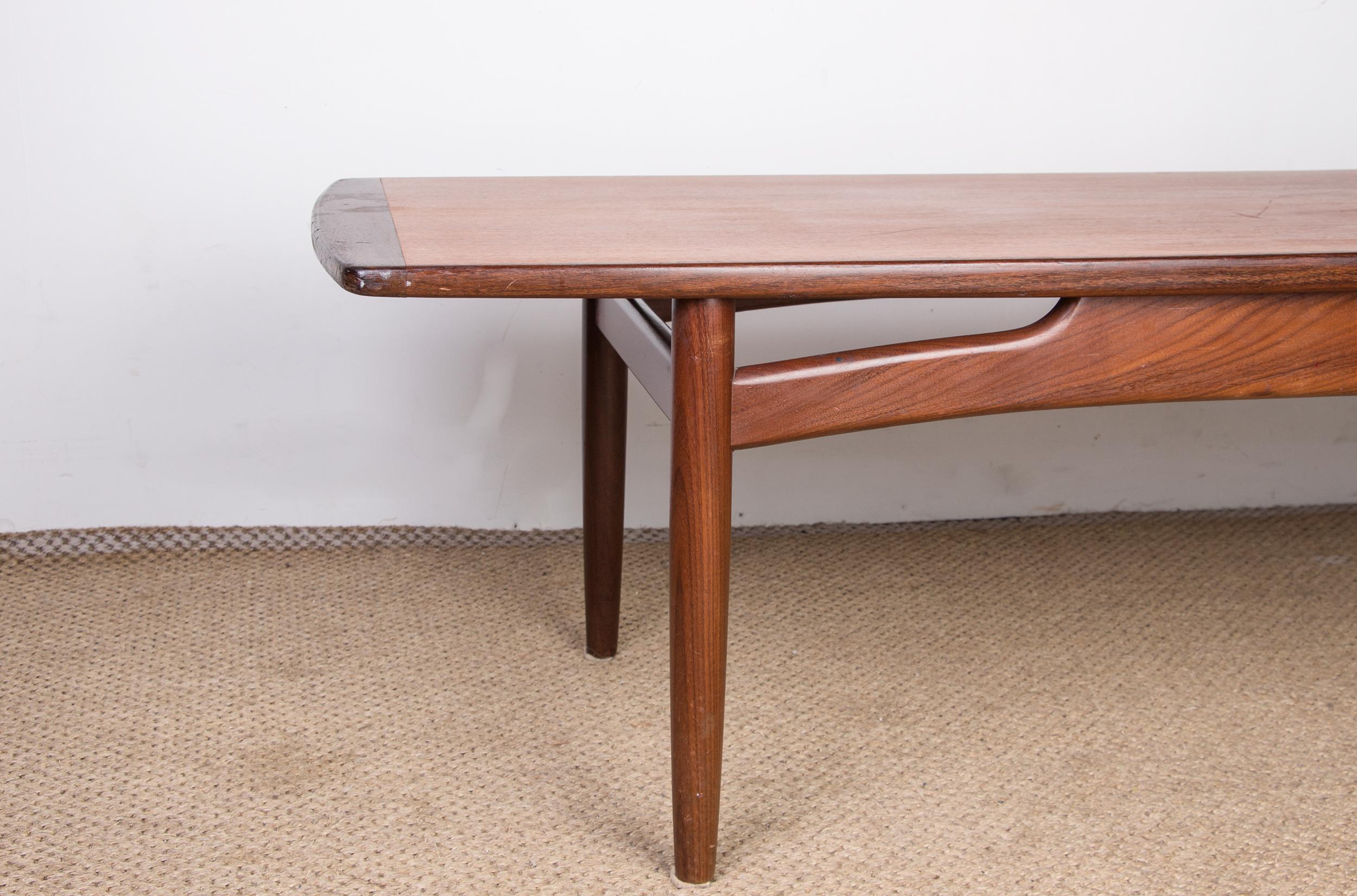 Mid-20th Century Danish Teak Coffee Table by HE Mobler 1960 For Sale