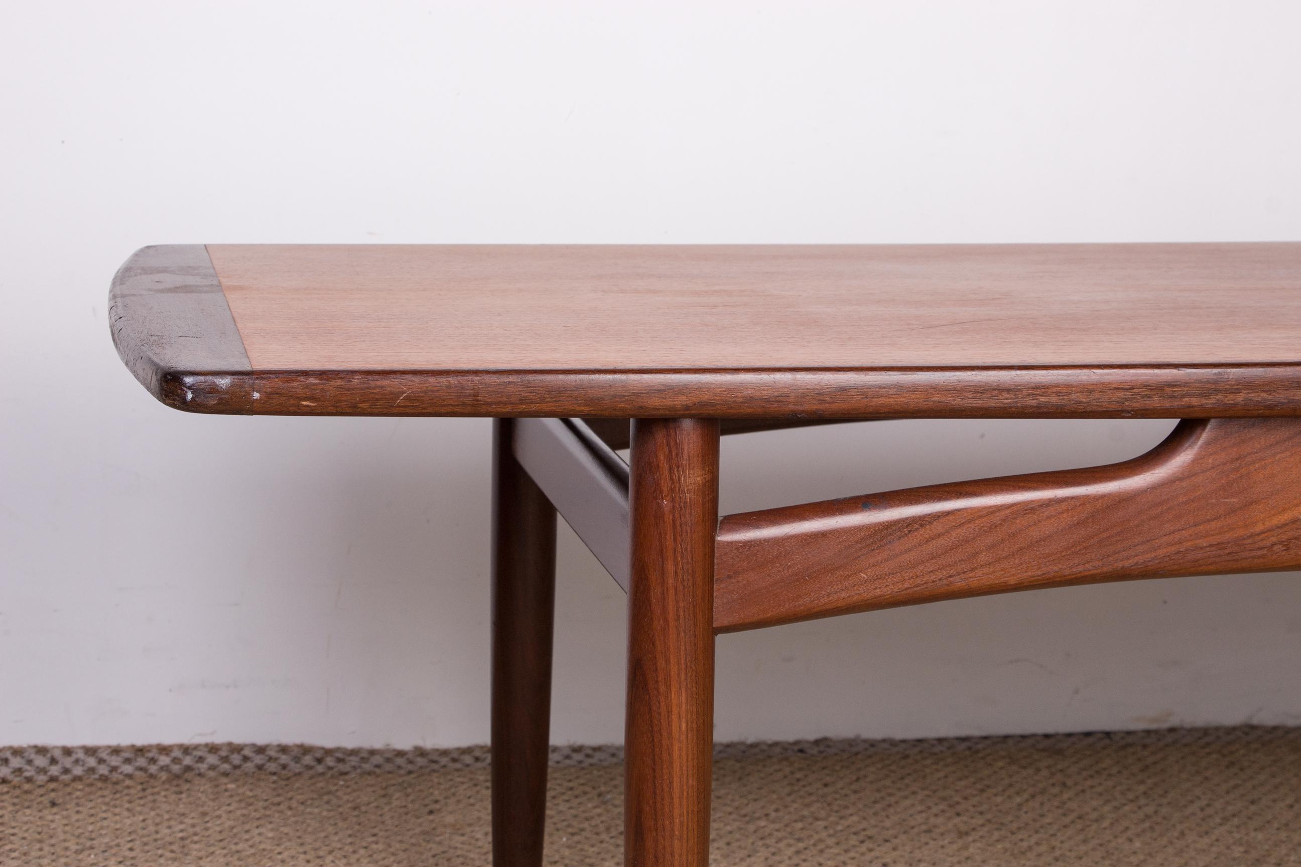 Danish Teak Coffee Table by HE Mobler 1960 For Sale 1