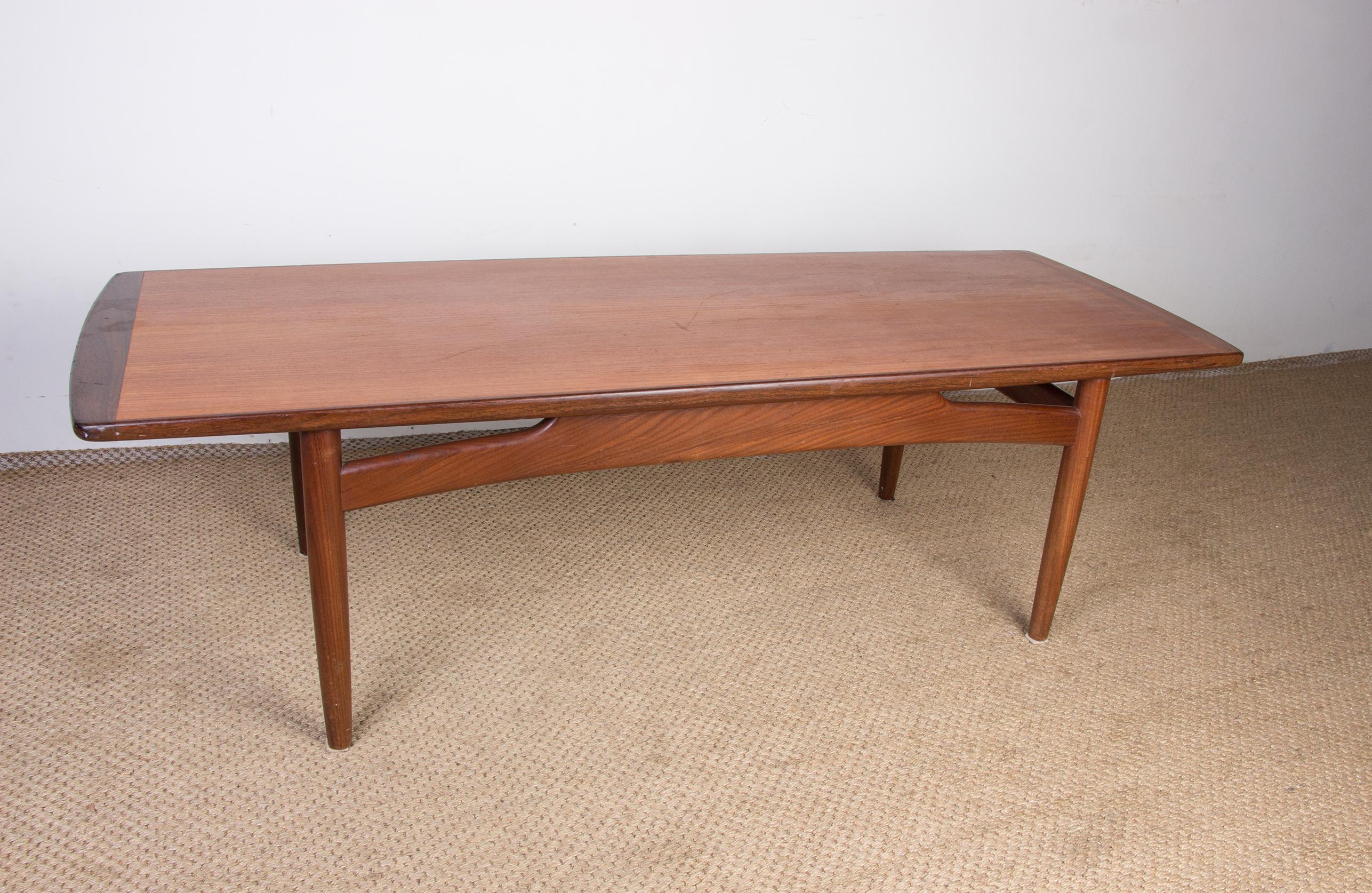 Danish Teak Coffee Table by HE Mobler 1960 For Sale 3