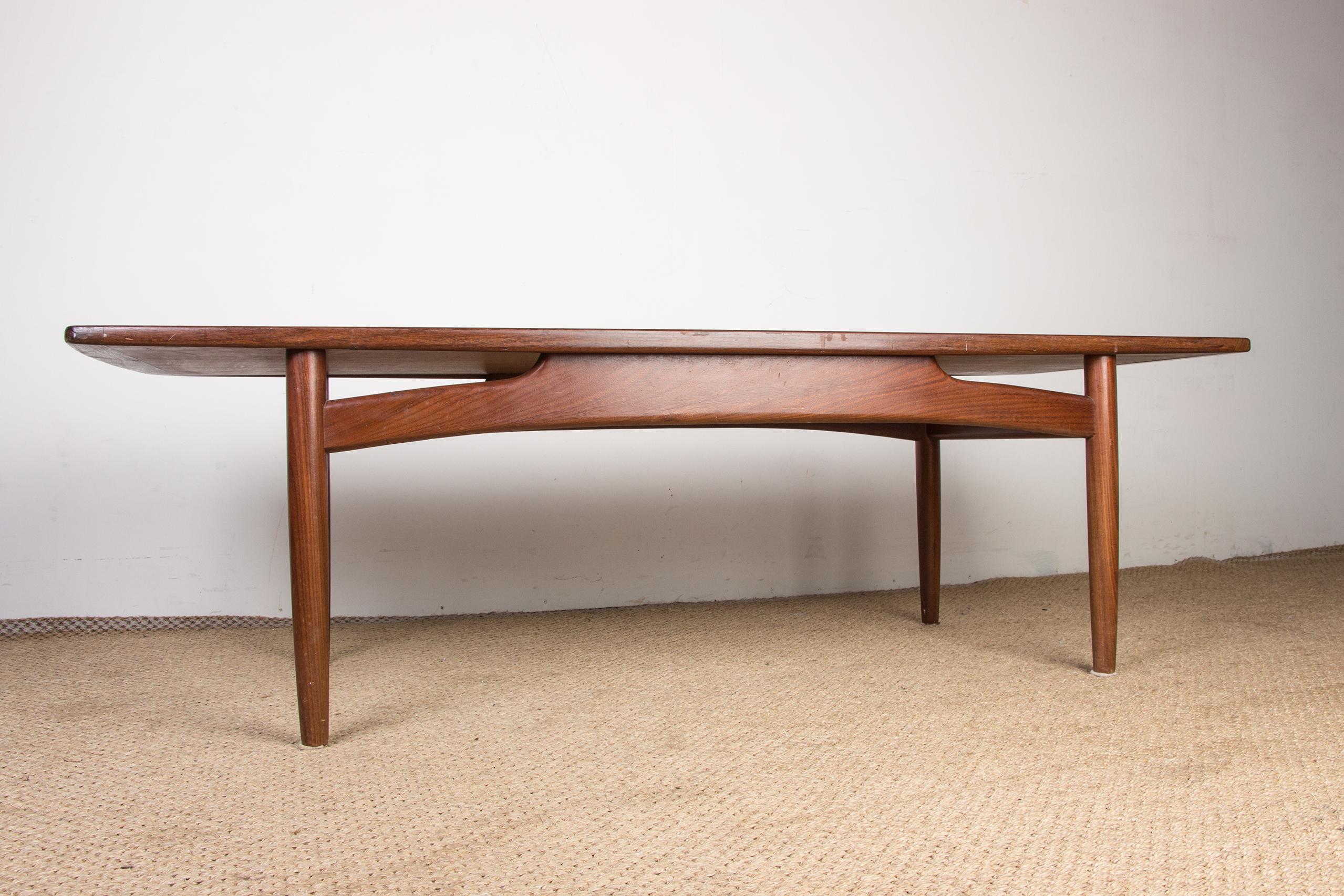 Danish Teak Coffee Table by HE Mobler 1960 For Sale 4