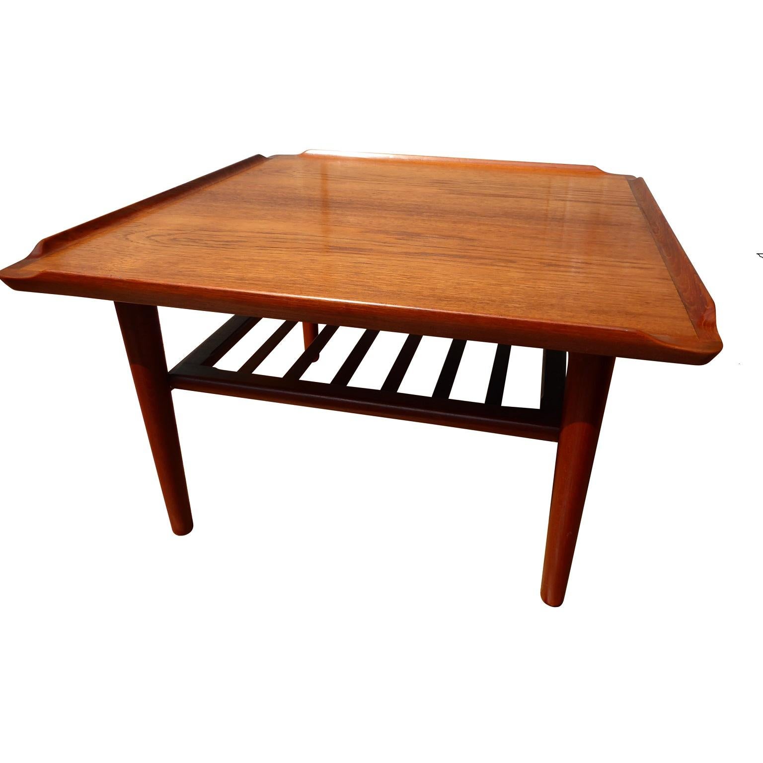 Danish Teak Coffee Table by Holger Georg Jensen for Kubus, 1960s For Sale