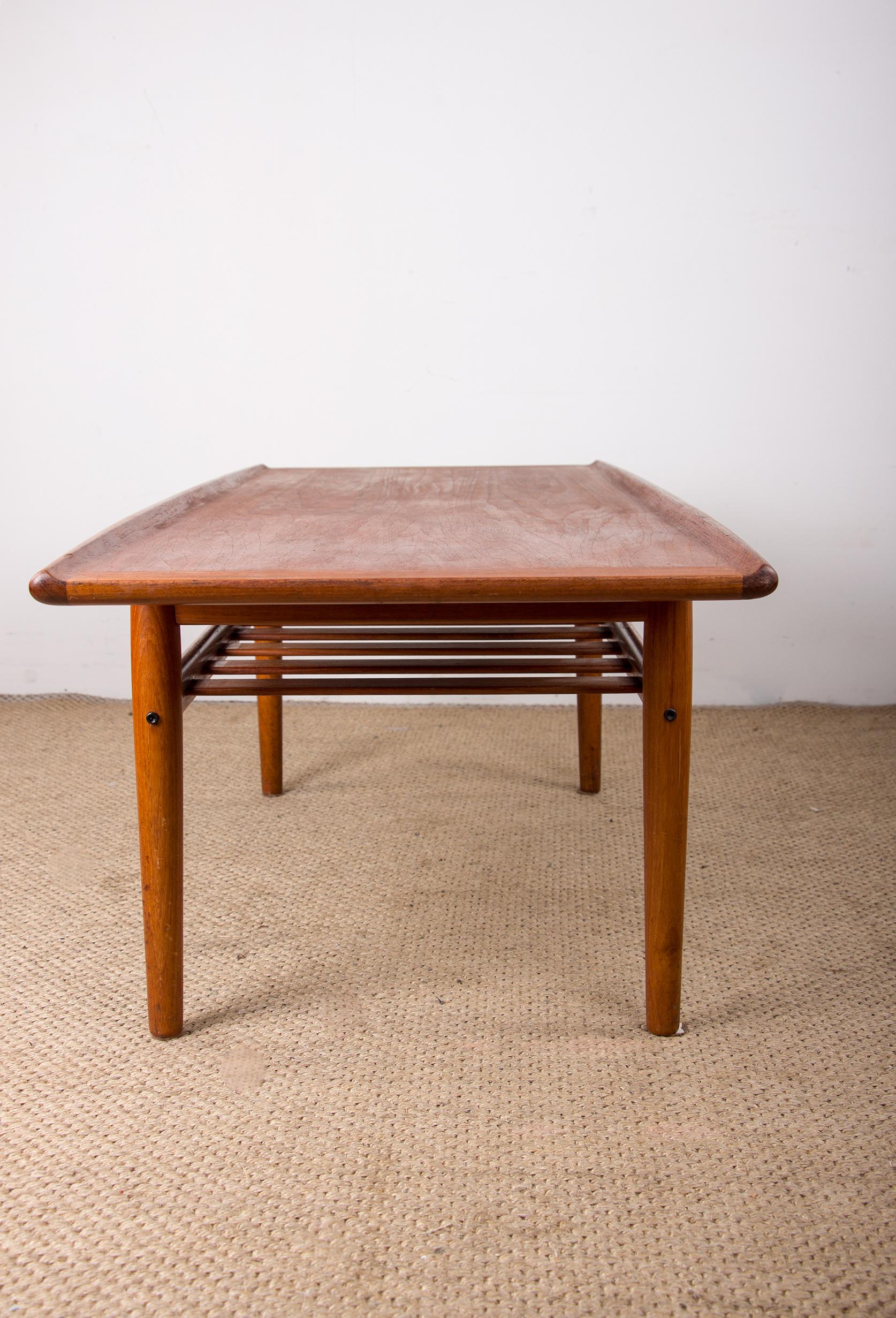 Danish Teak coffee table, two levels, by Grete Jalk for Glostrup Mobelfabrik 196 For Sale 8