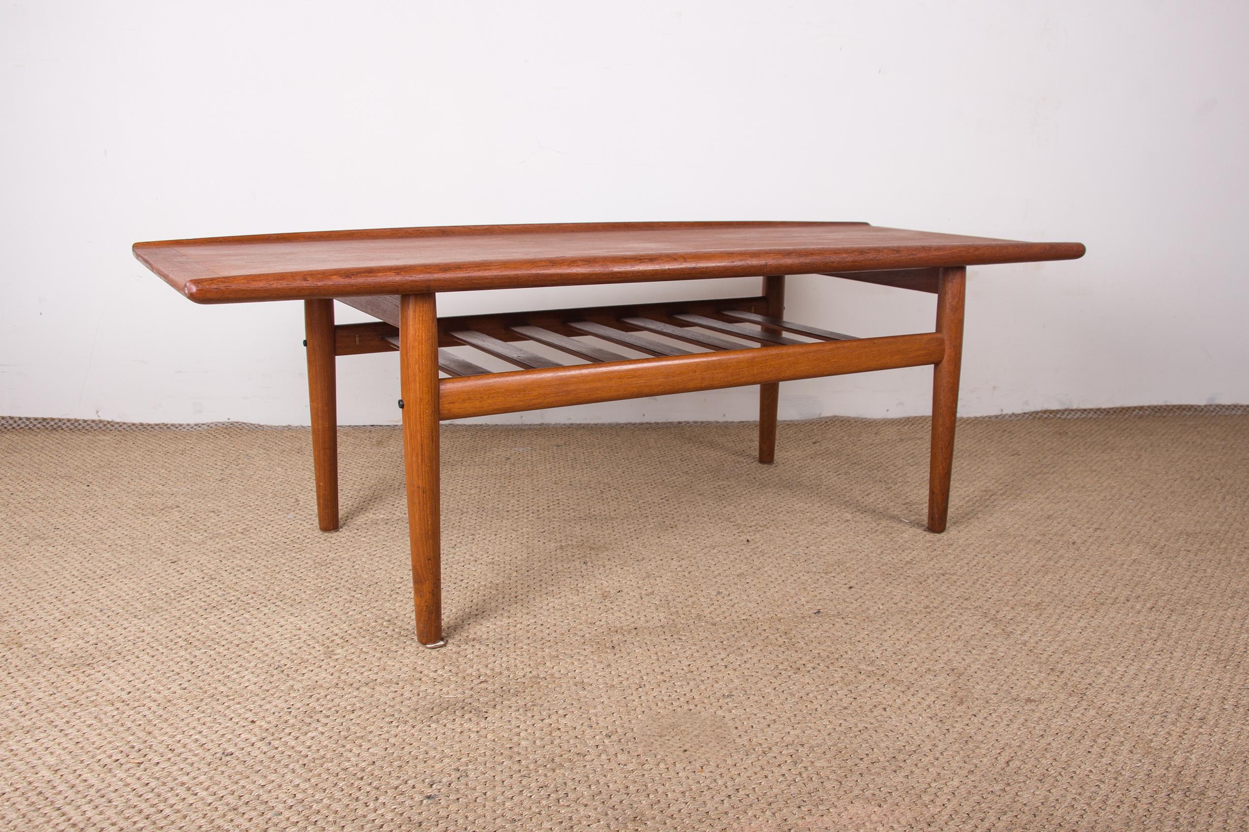 Table basse danoise, deux niveaux, par Grete Jalk pour Glostrup Mobelfabrik 196 en vente 2