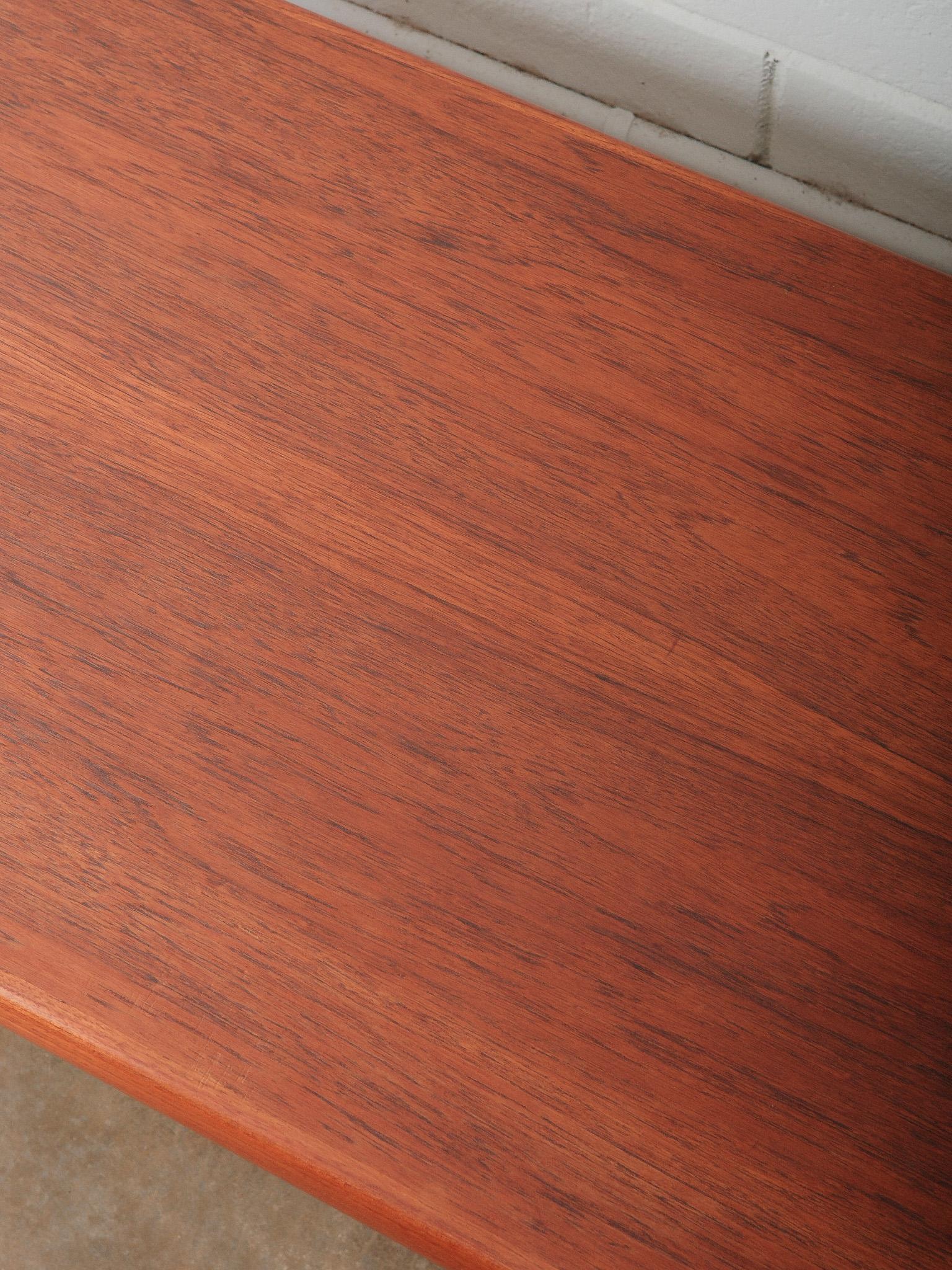 Danish Teak Coffee Table with Cane Shelf by Niels Bach, 1960s In Good Condition For Sale In High Point, NC