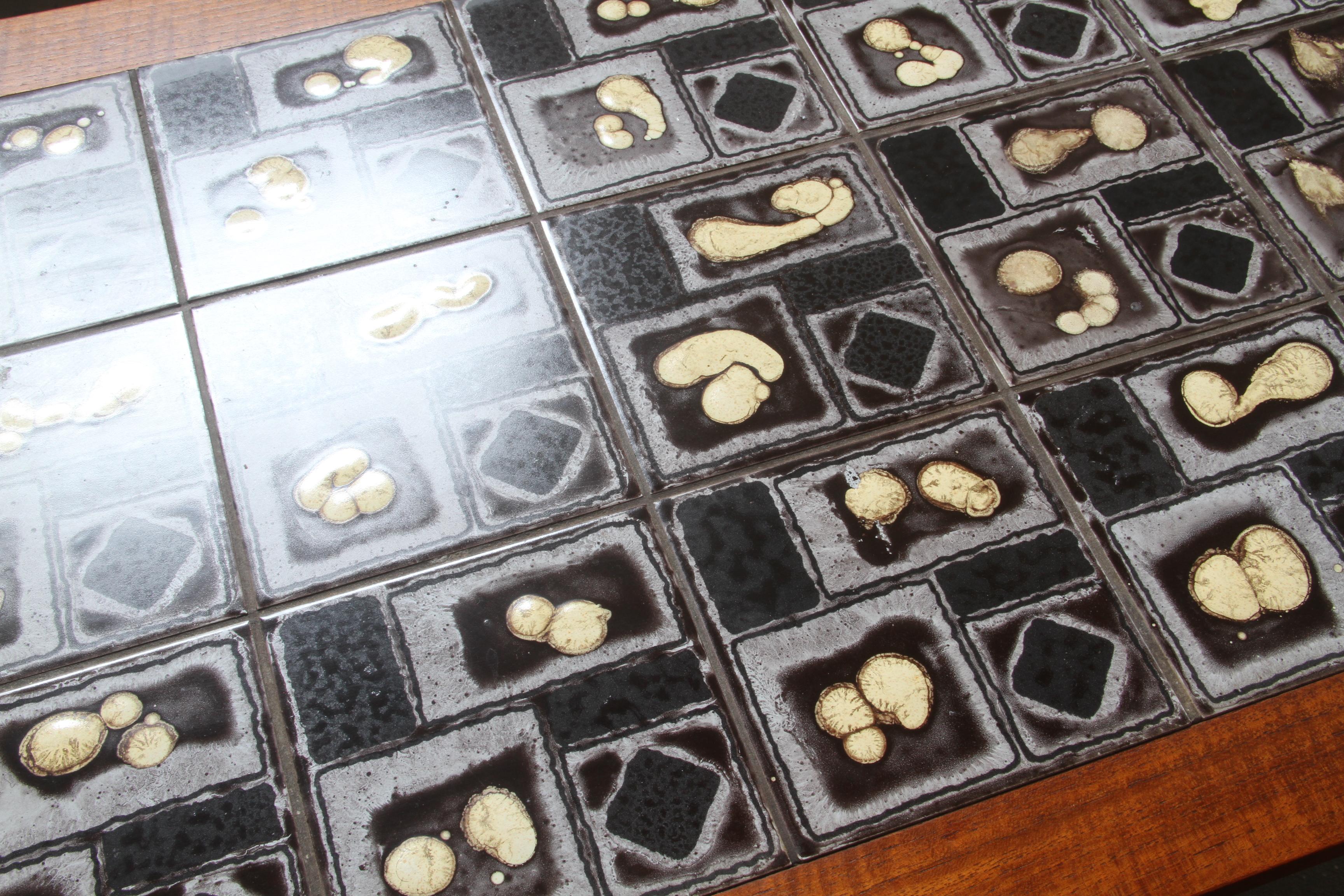 Danish Teak Coffee Table with Ceramic Tile Top, 1960s For Sale 10