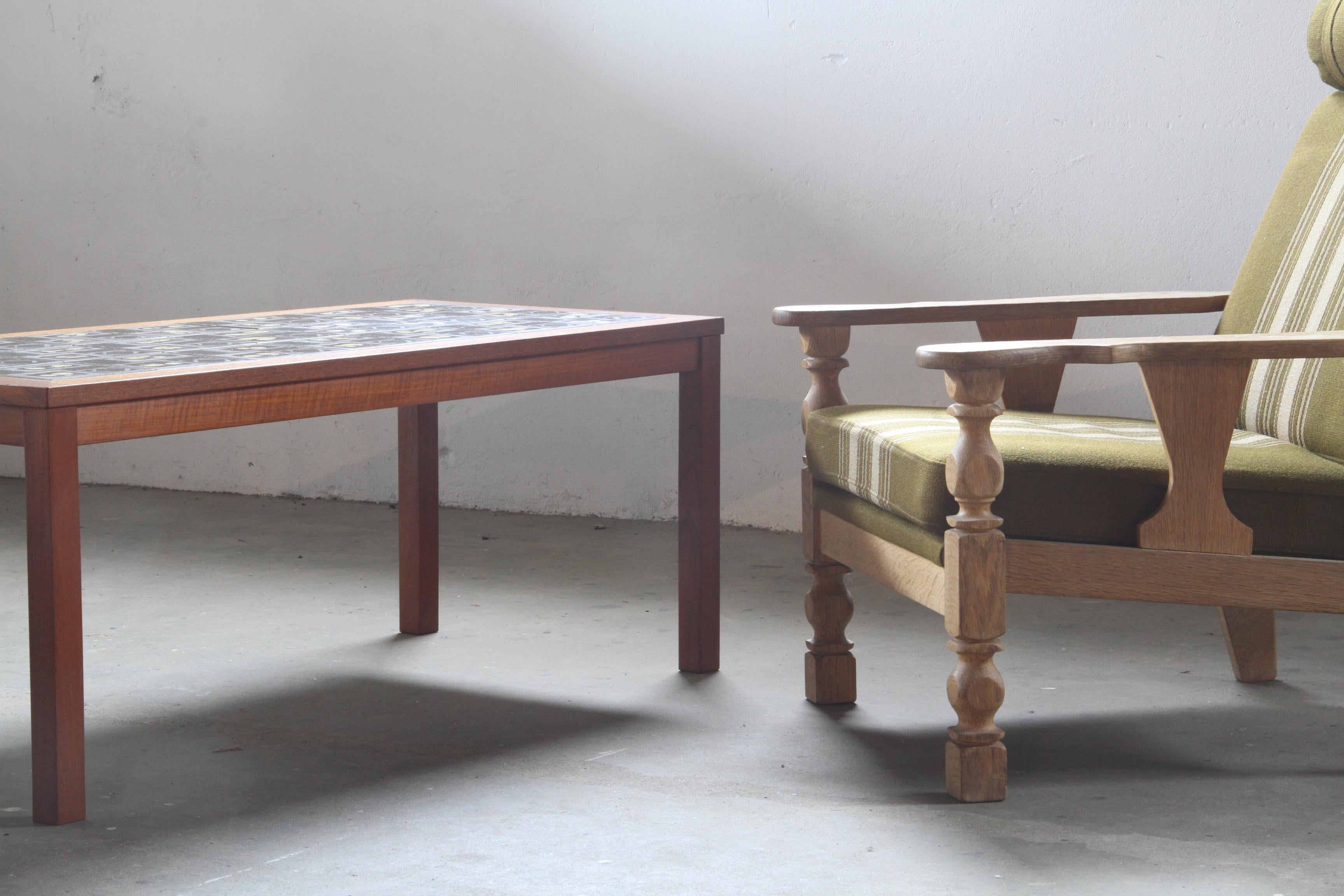 Danish Teak Coffee Table with Ceramic Tile Top, 1960s For Sale 13