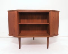 Danish Teak Corner Bar Carousel Drinks Cabinet, circa 1960s