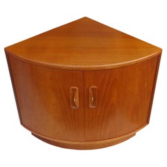 Retro Danish Teak Corner Cabinet Side Table