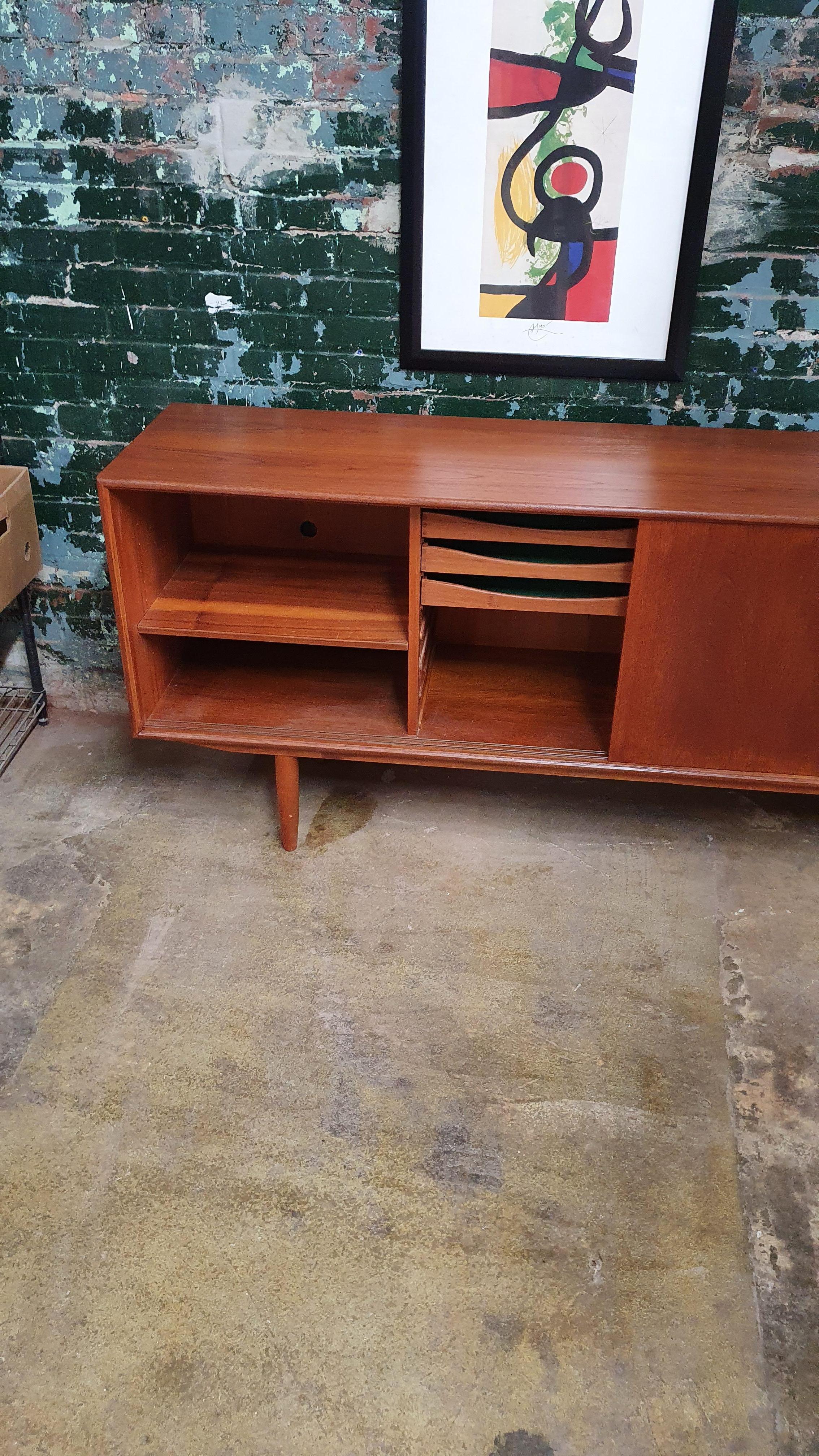 Danish Teak Credenza by Axel Christiansen for ACO Mobler In Excellent Condition In Philadelphia, PA