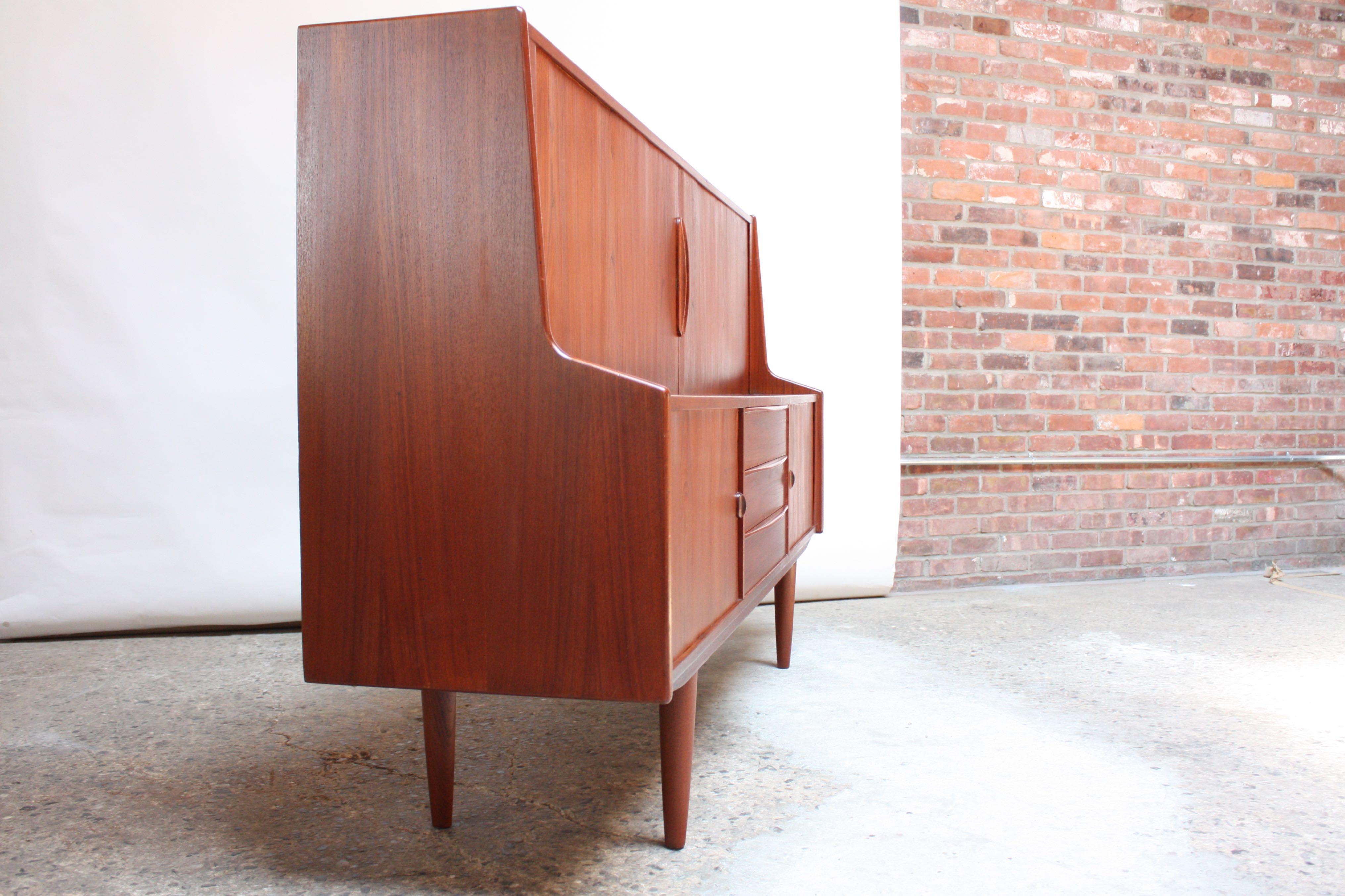 Danish Teak Credenza by IB Kofod-Larsen for Faarup In Good Condition In Brooklyn, NY
